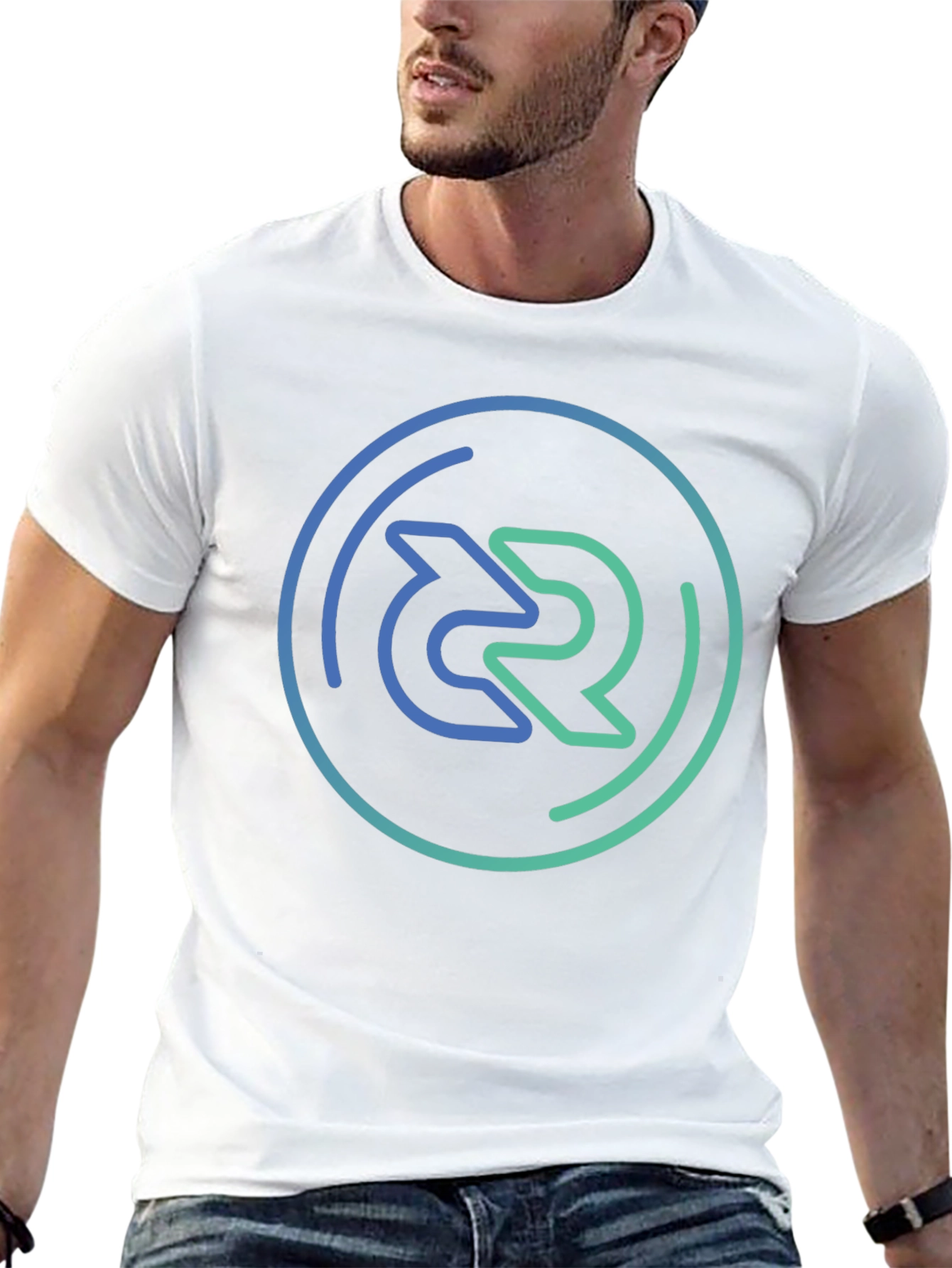 Modern Circle Logo Black T-Shirt