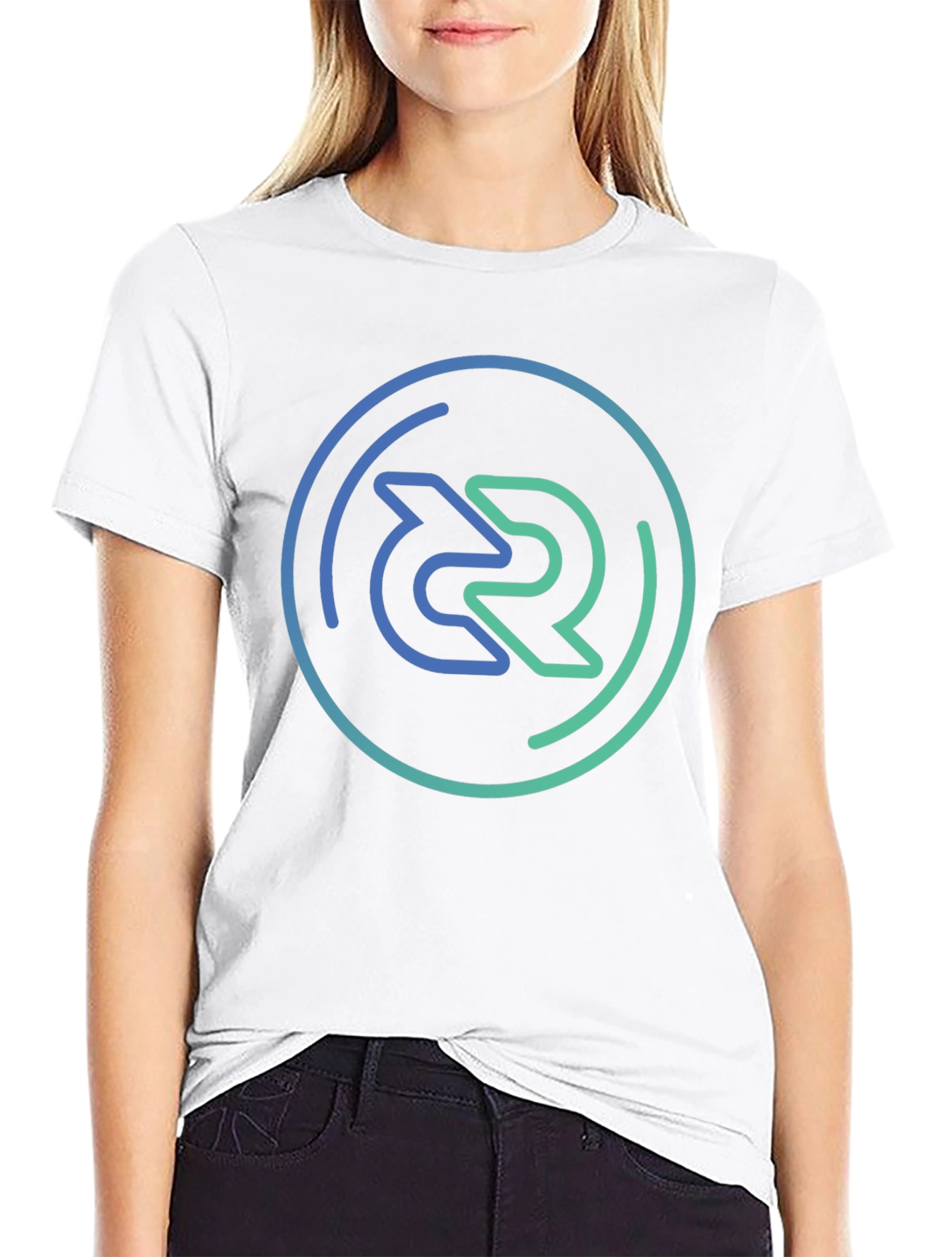 Modern Circle Logo Black T-Shirt