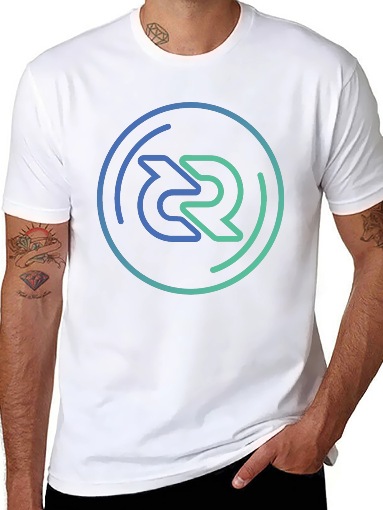 Modern Circle Logo Black T-Shirt