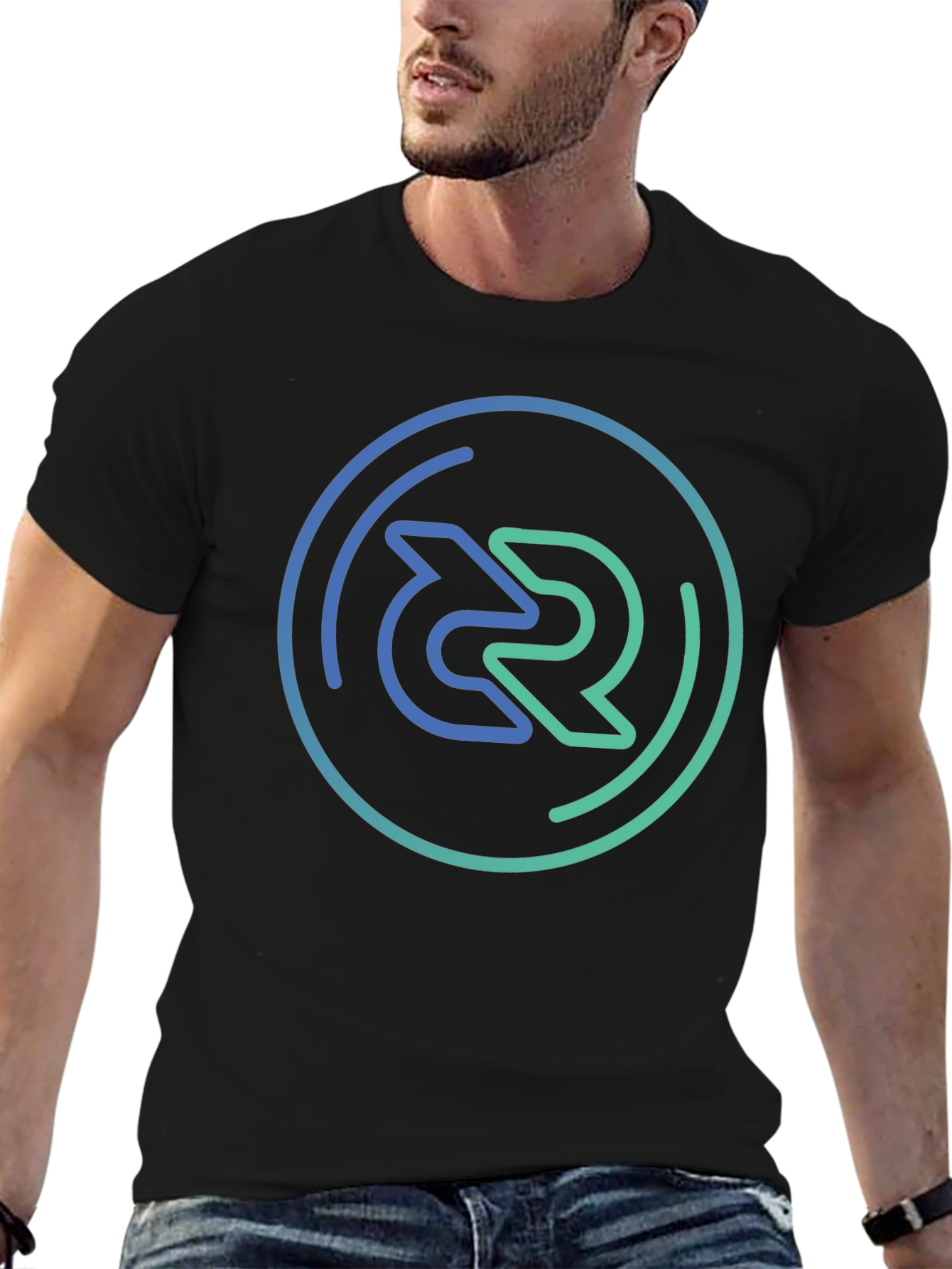 Modern Circle Logo Black T-Shirt