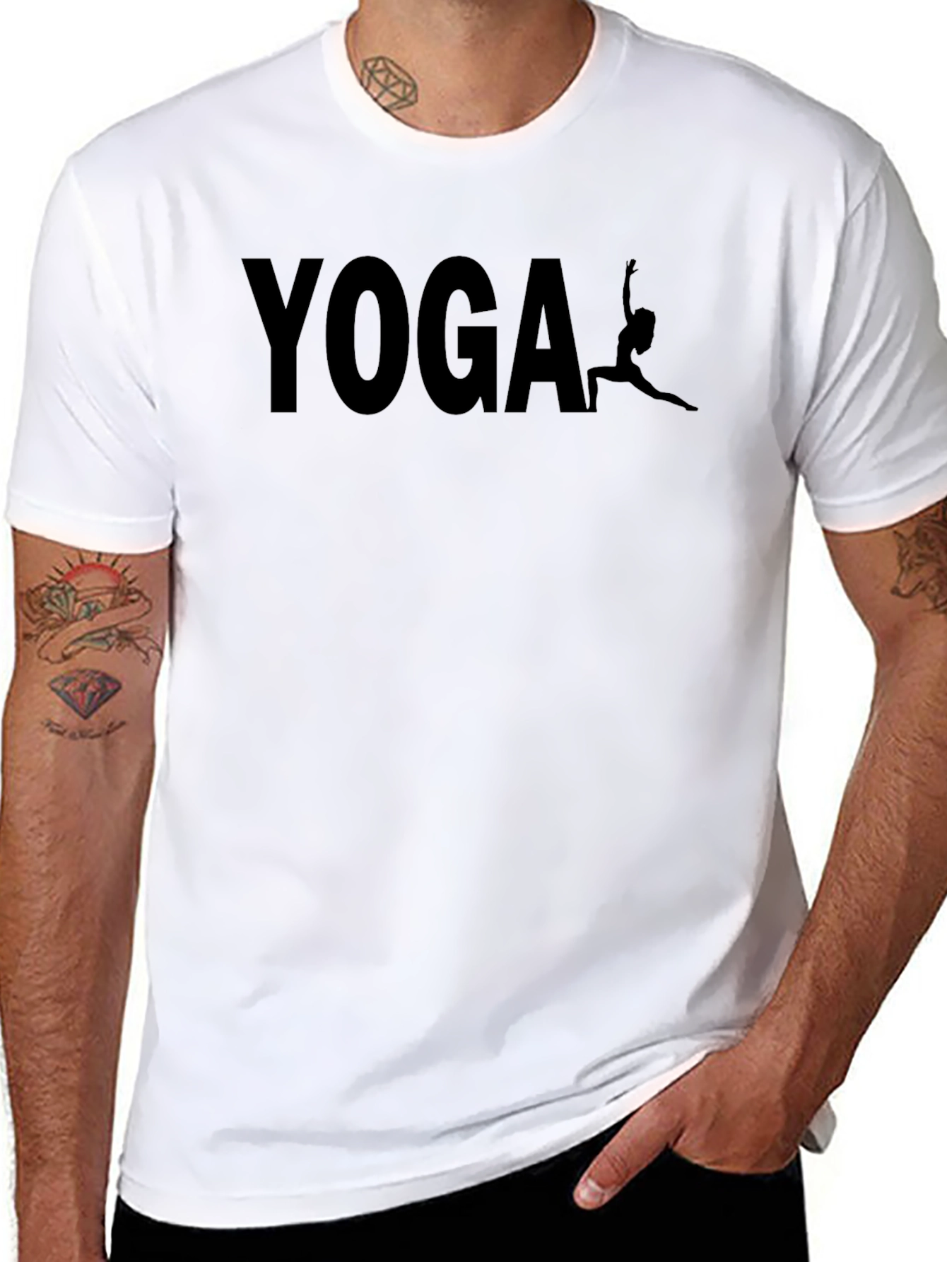 Yoga Graphic Print Black T-Shirt