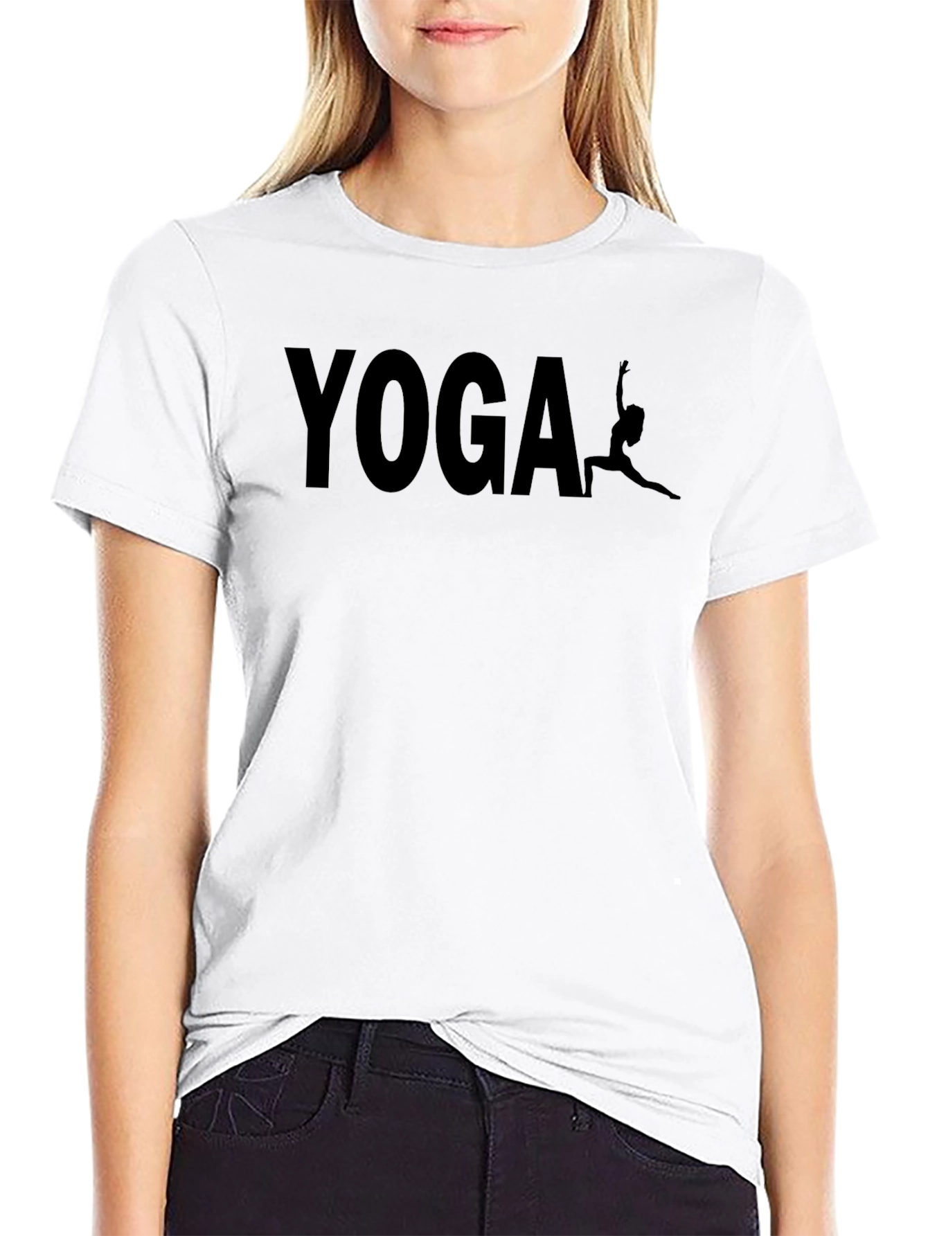 Yoga Graphic Print Black T-Shirt