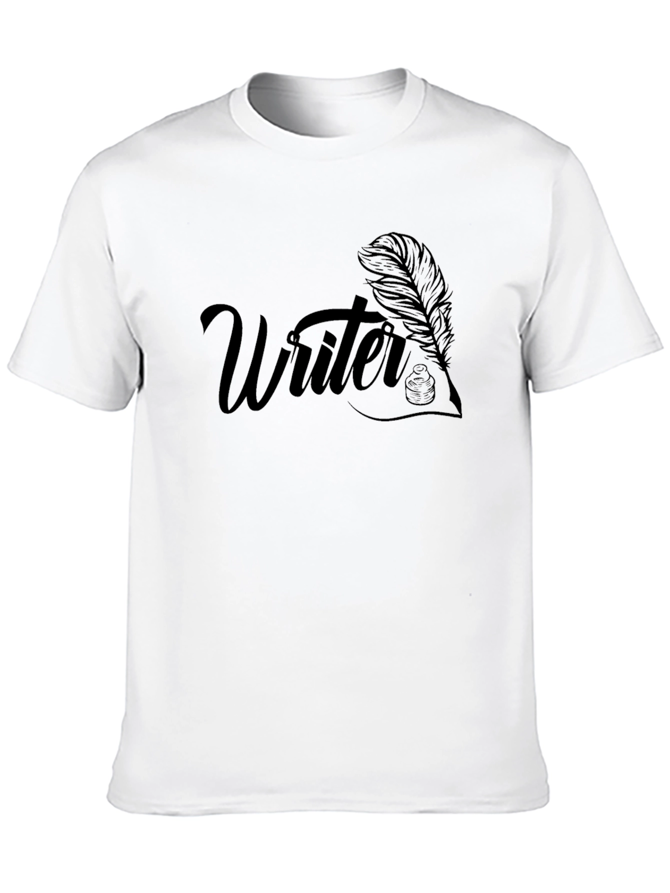 Writer T-Shirt: Classic Black Feather Quill Design
