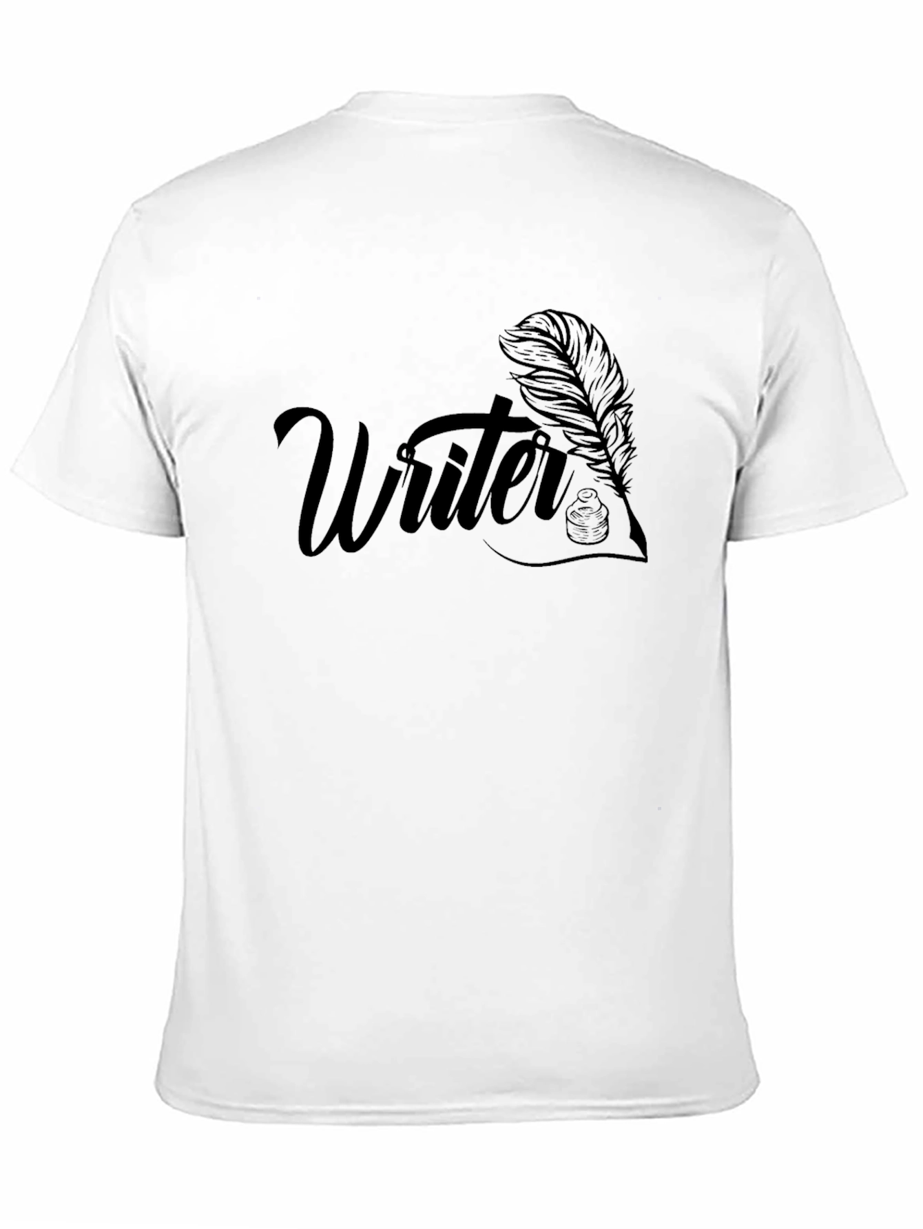 Writer T-Shirt: Classic Black Feather Quill Design