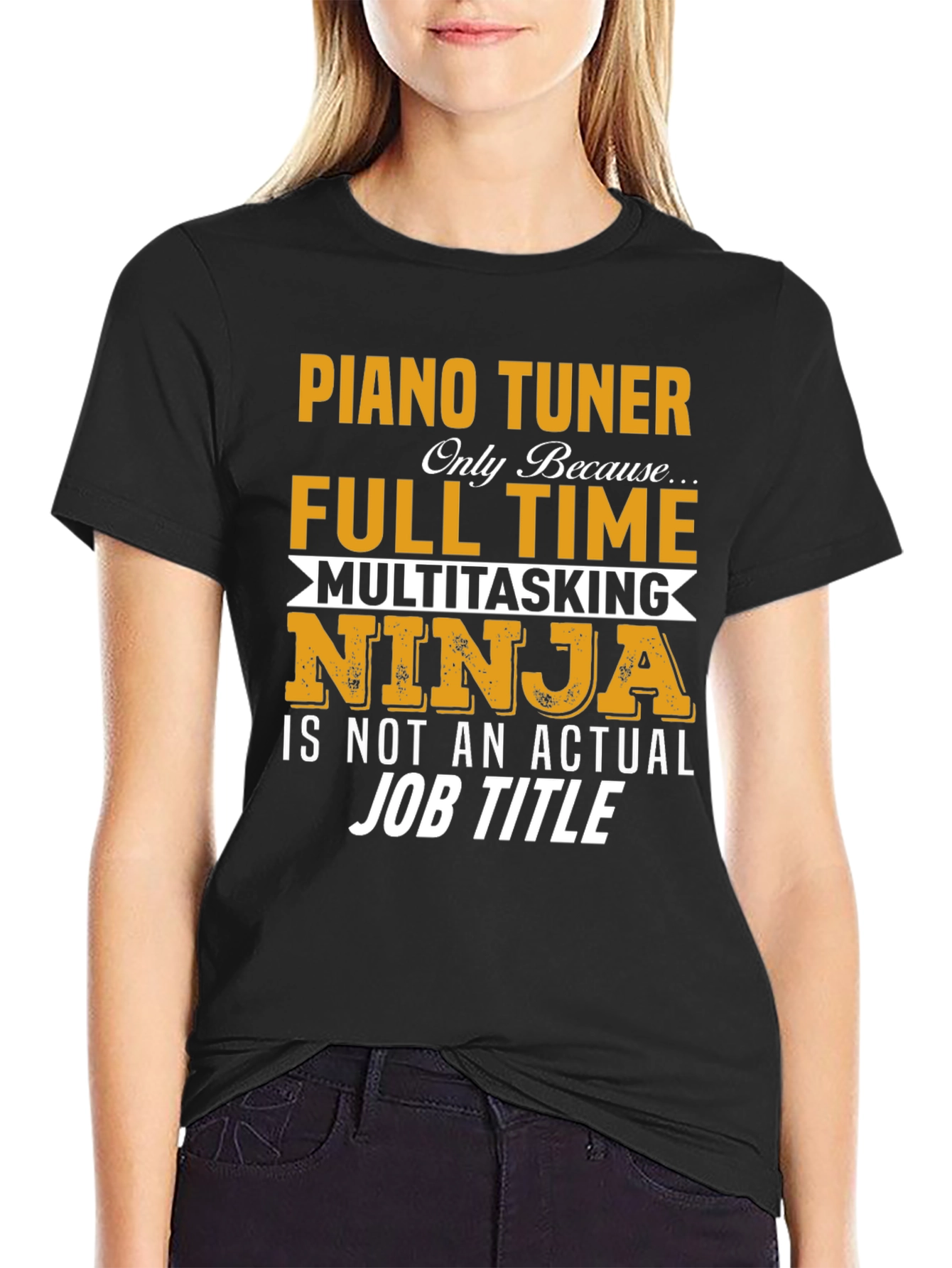 Piano Tuner Full Time Ninja T-Shirt