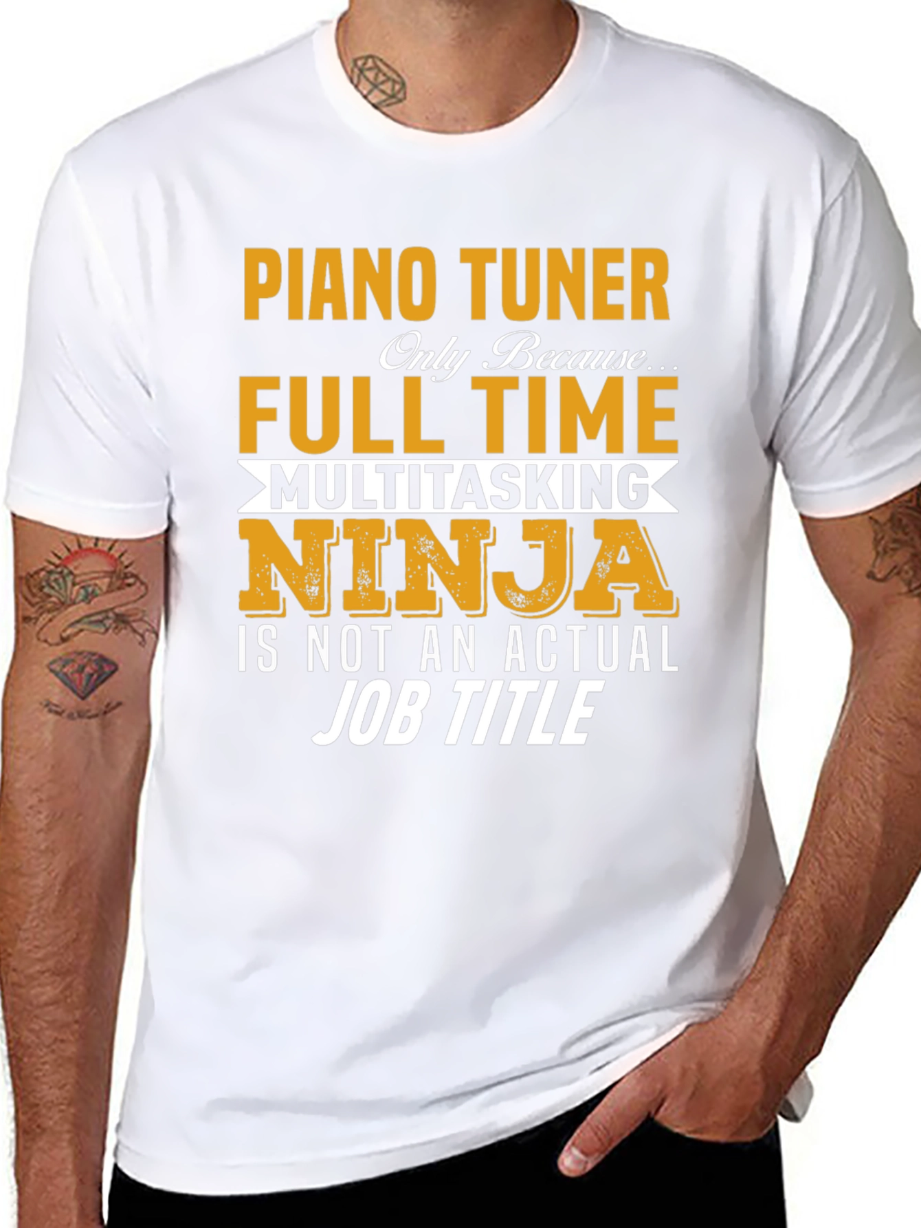 Piano Tuner Full Time Ninja T-Shirt