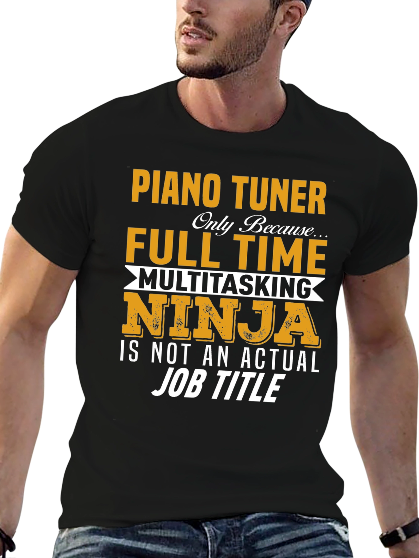 Piano Tuner Full Time Ninja T-Shirt