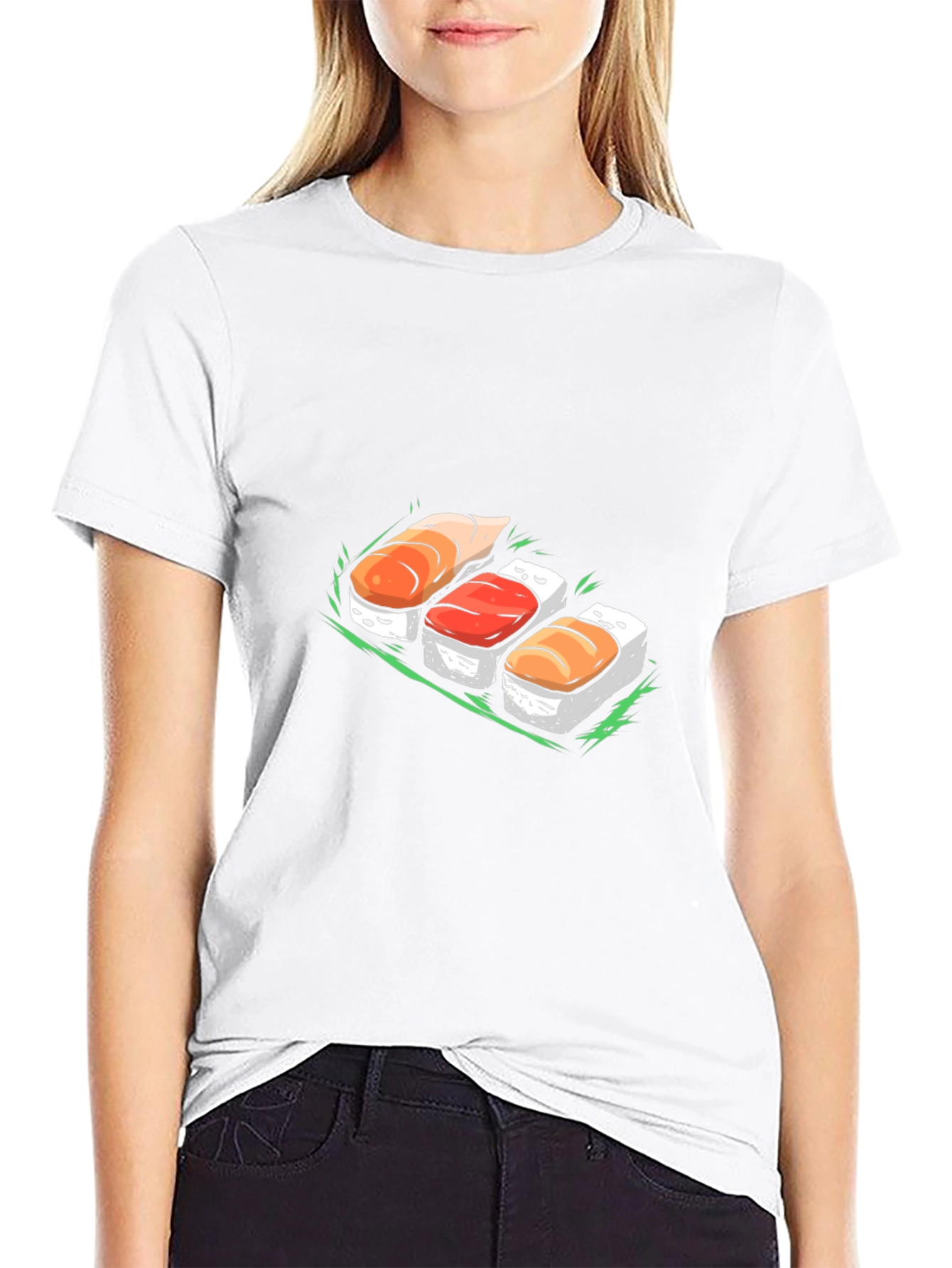 Sushi Graphic Tee - Casual Black T-Shirt