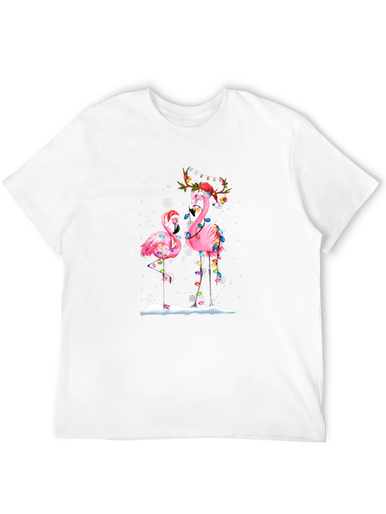 Festive Flamingo Christmas Graphic Tee