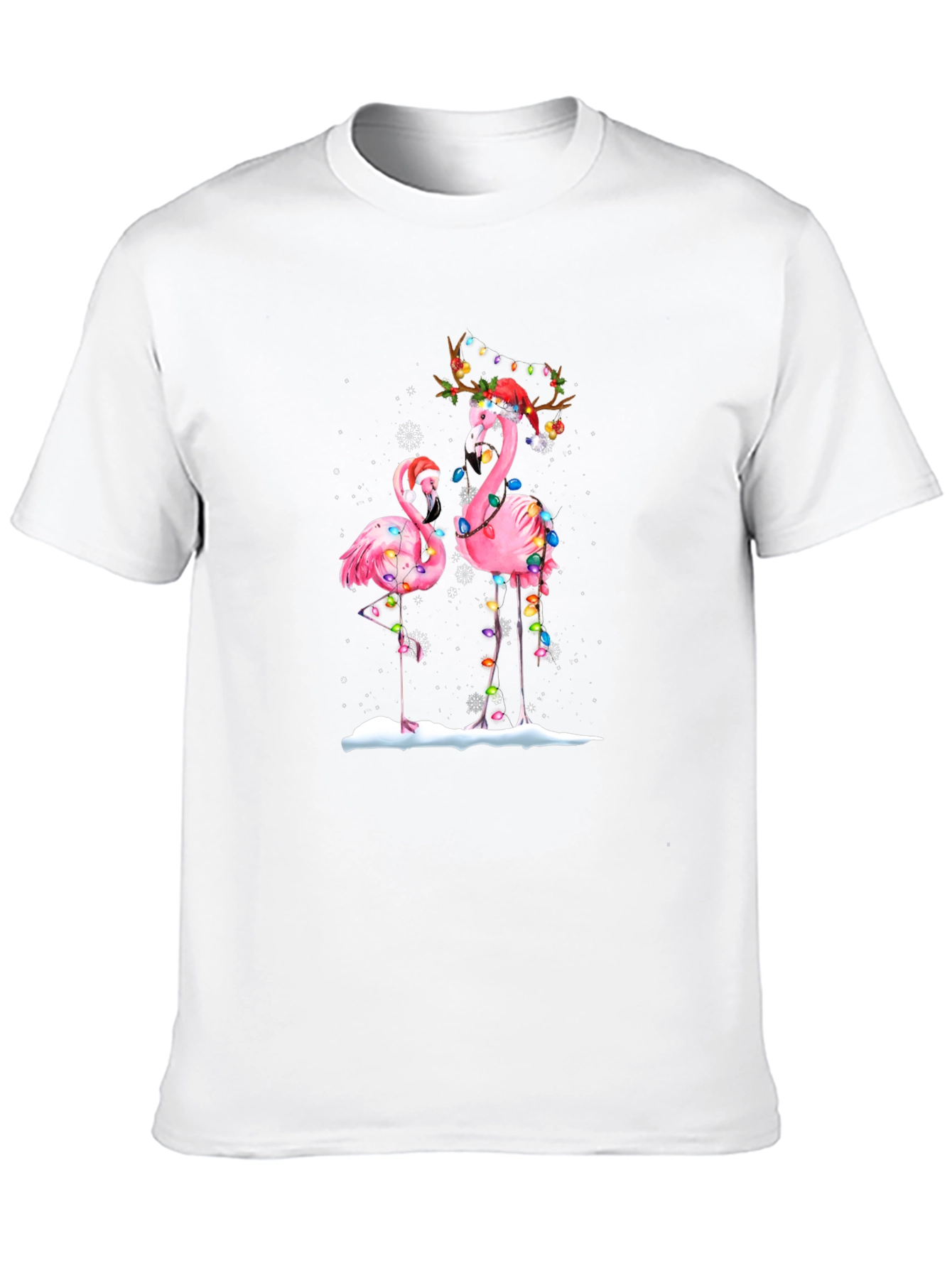 Festive Flamingo Christmas Graphic Tee