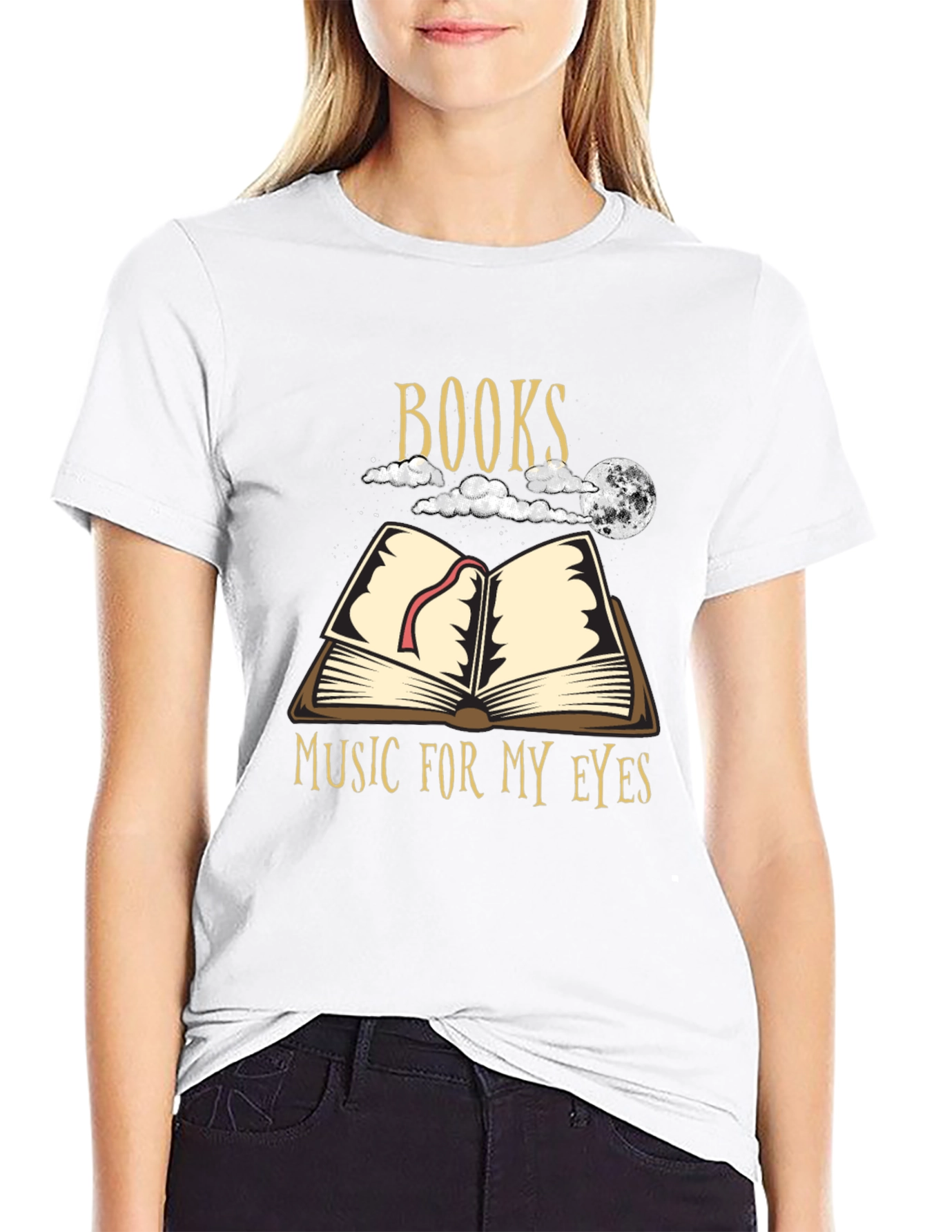 Books Music for My Eyes Black Graphic T-Shirt