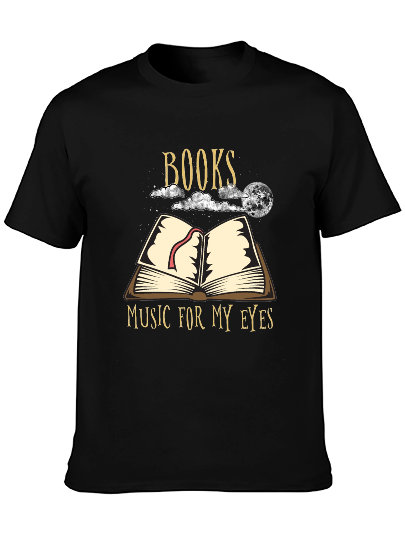 Books Music for My Eyes Black Graphic T-Shirt