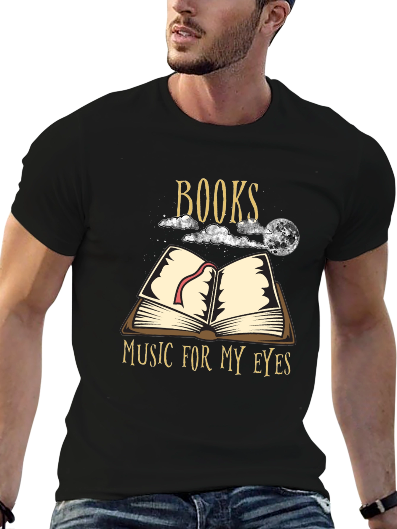 Books Music for My Eyes Black Graphic T-Shirt