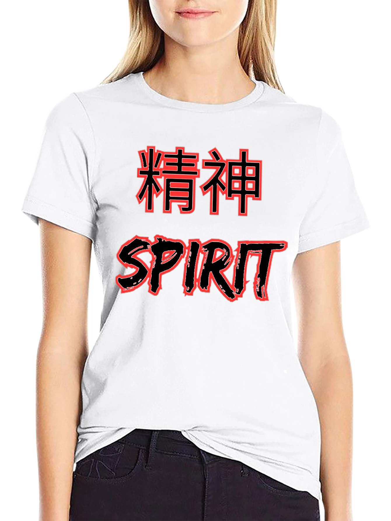 Spirit Graphic Tee - Kanji Design Black T-Shirt