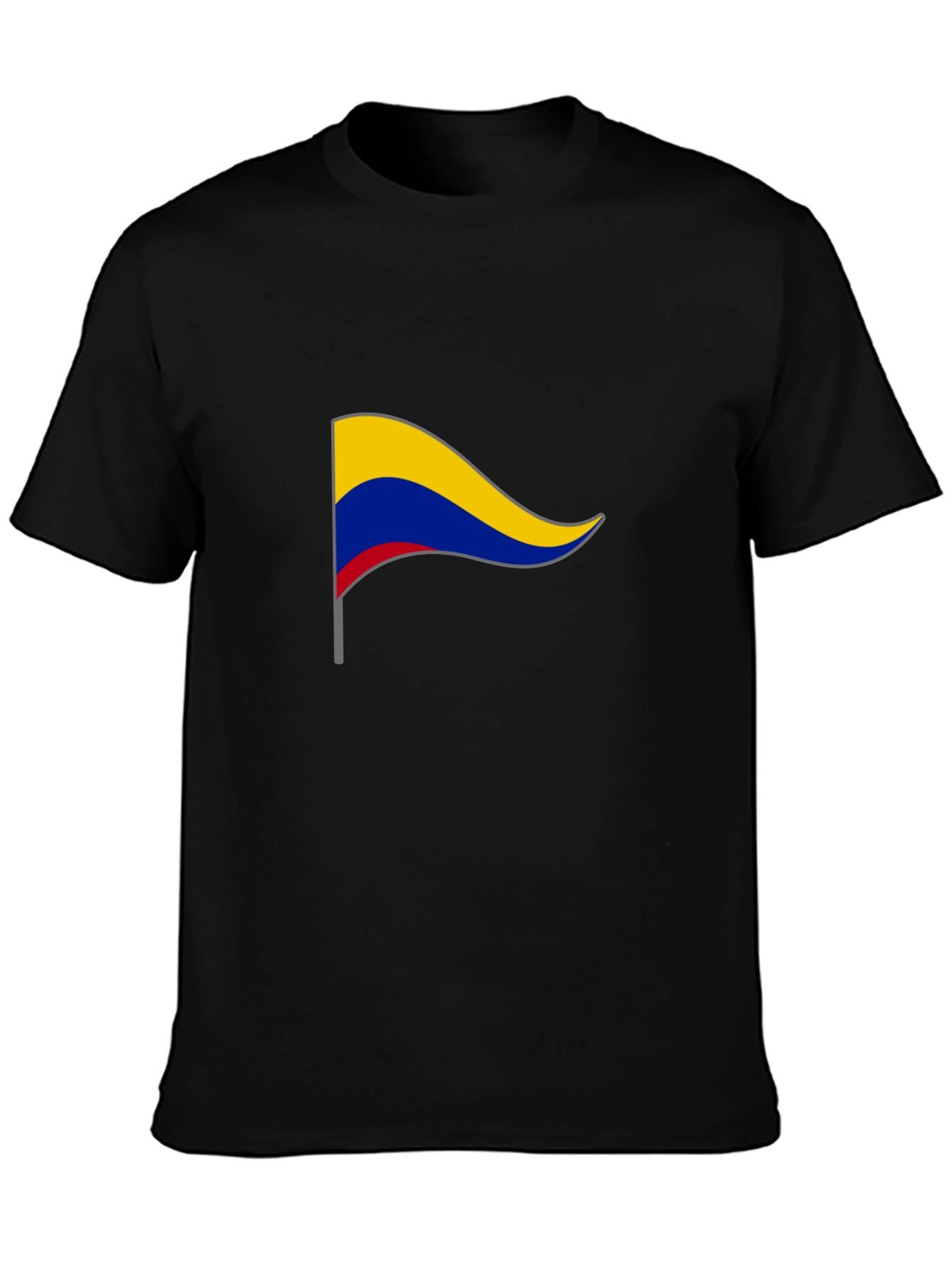 Colombia Flag T-Shirt - Black Cotton Tee