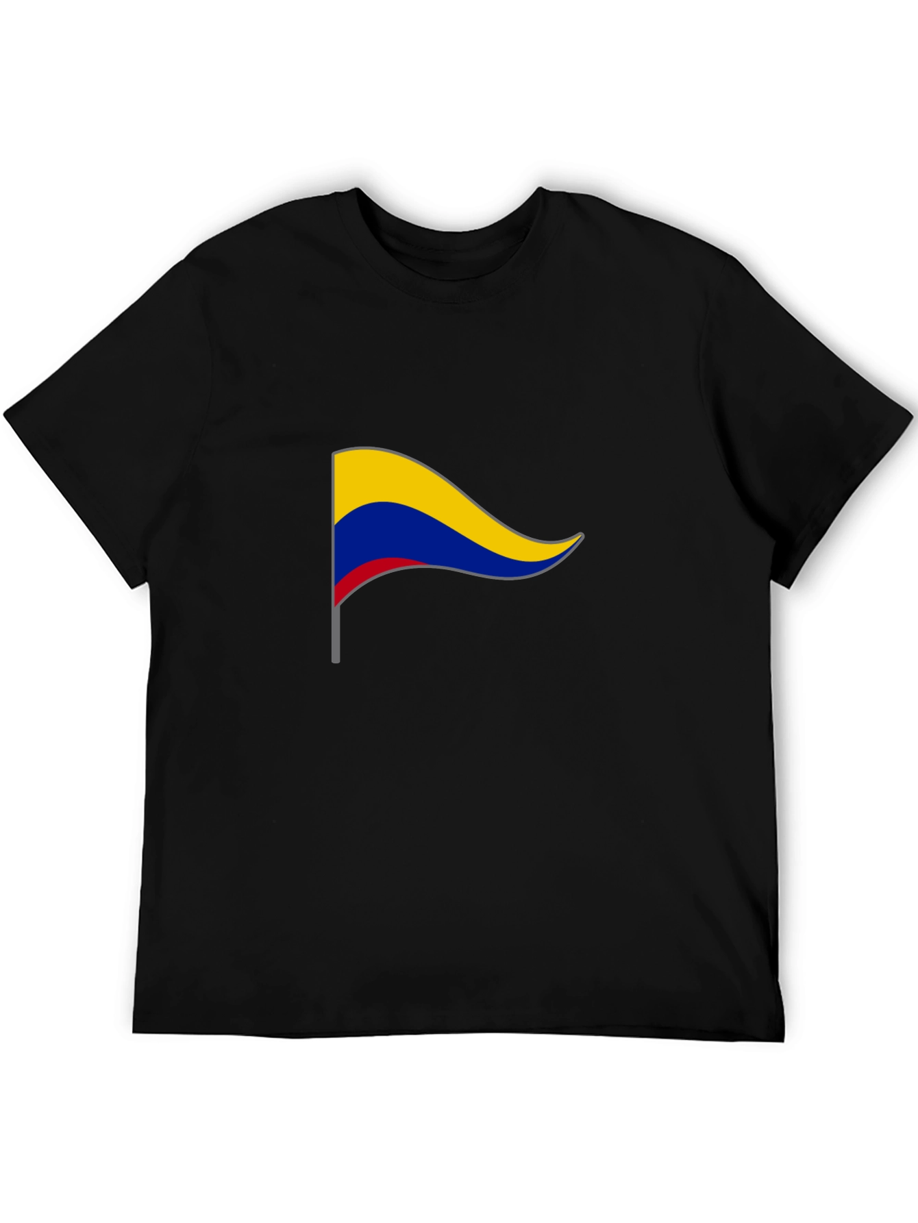 Colombia Flag T-Shirt - Black Cotton Tee