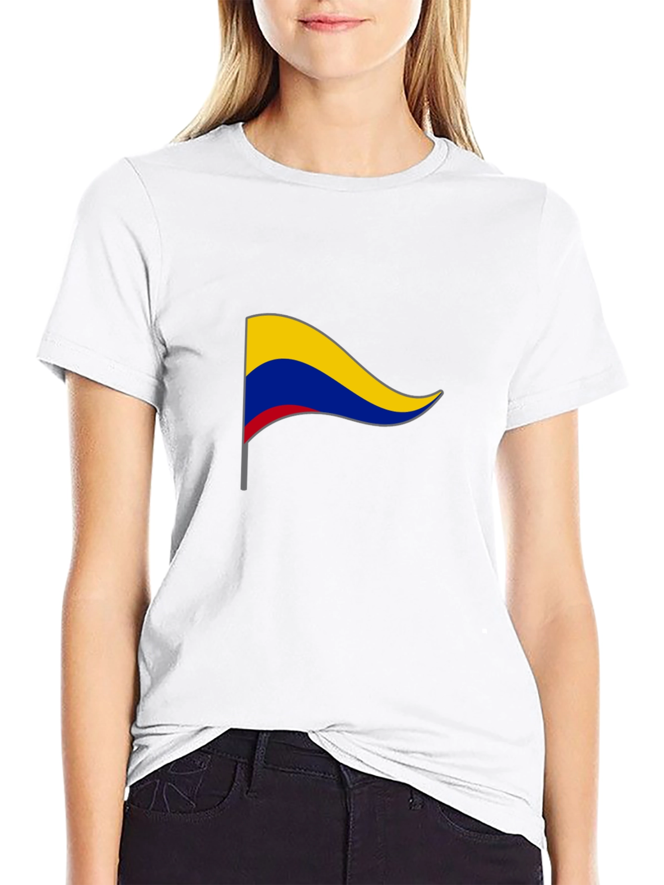 Colombia Flag T-Shirt - Black Cotton Tee