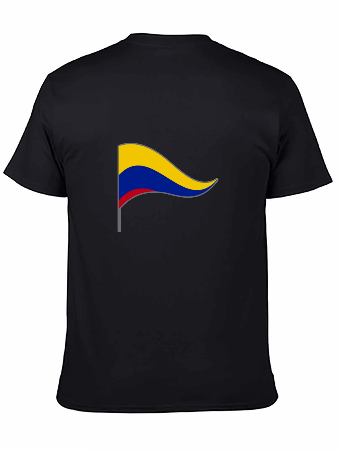Colombia Flag T-Shirt - Black Cotton Tee