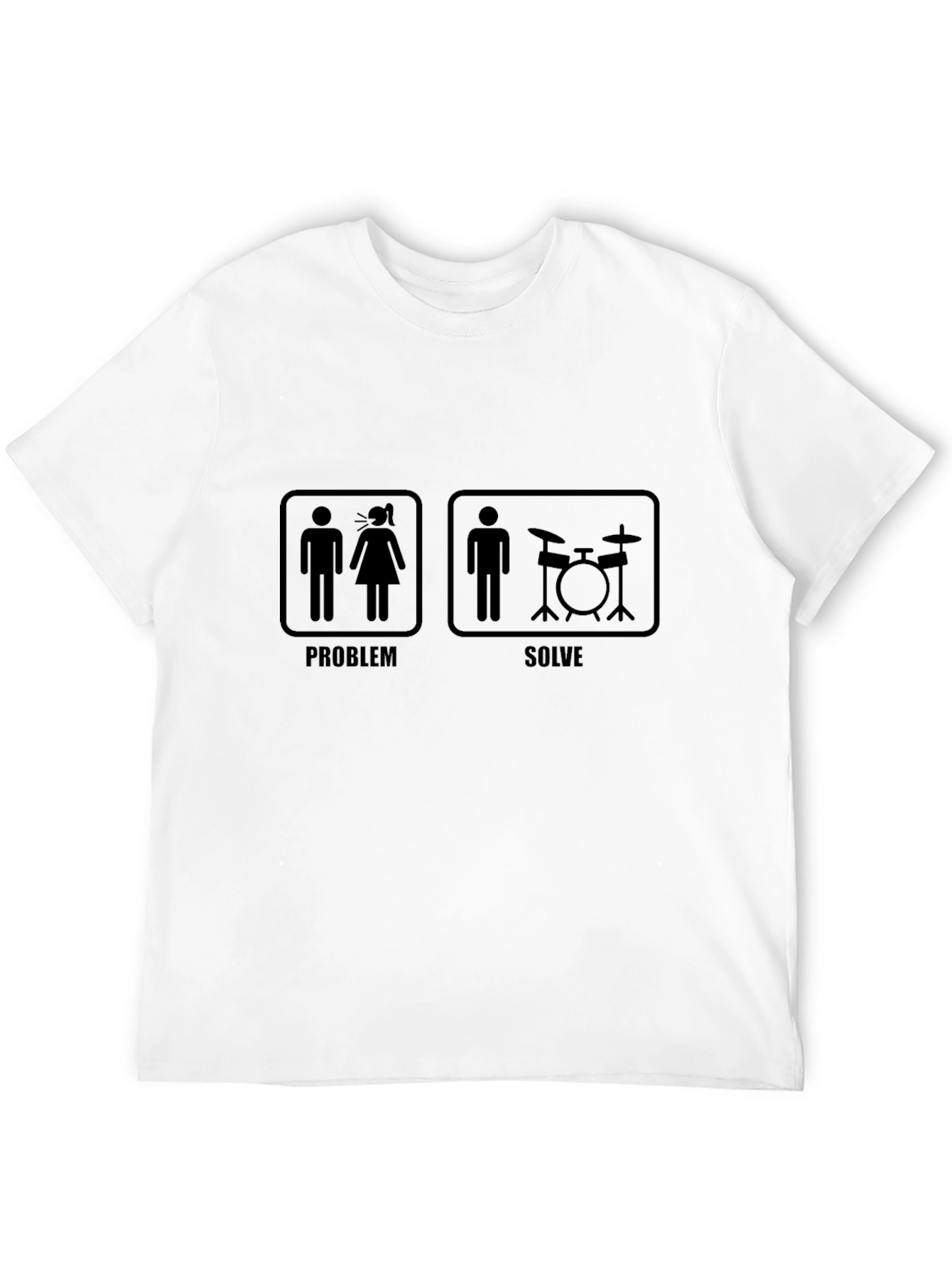 Drummer Humor Graphic T-Shirt - Problem/Solve