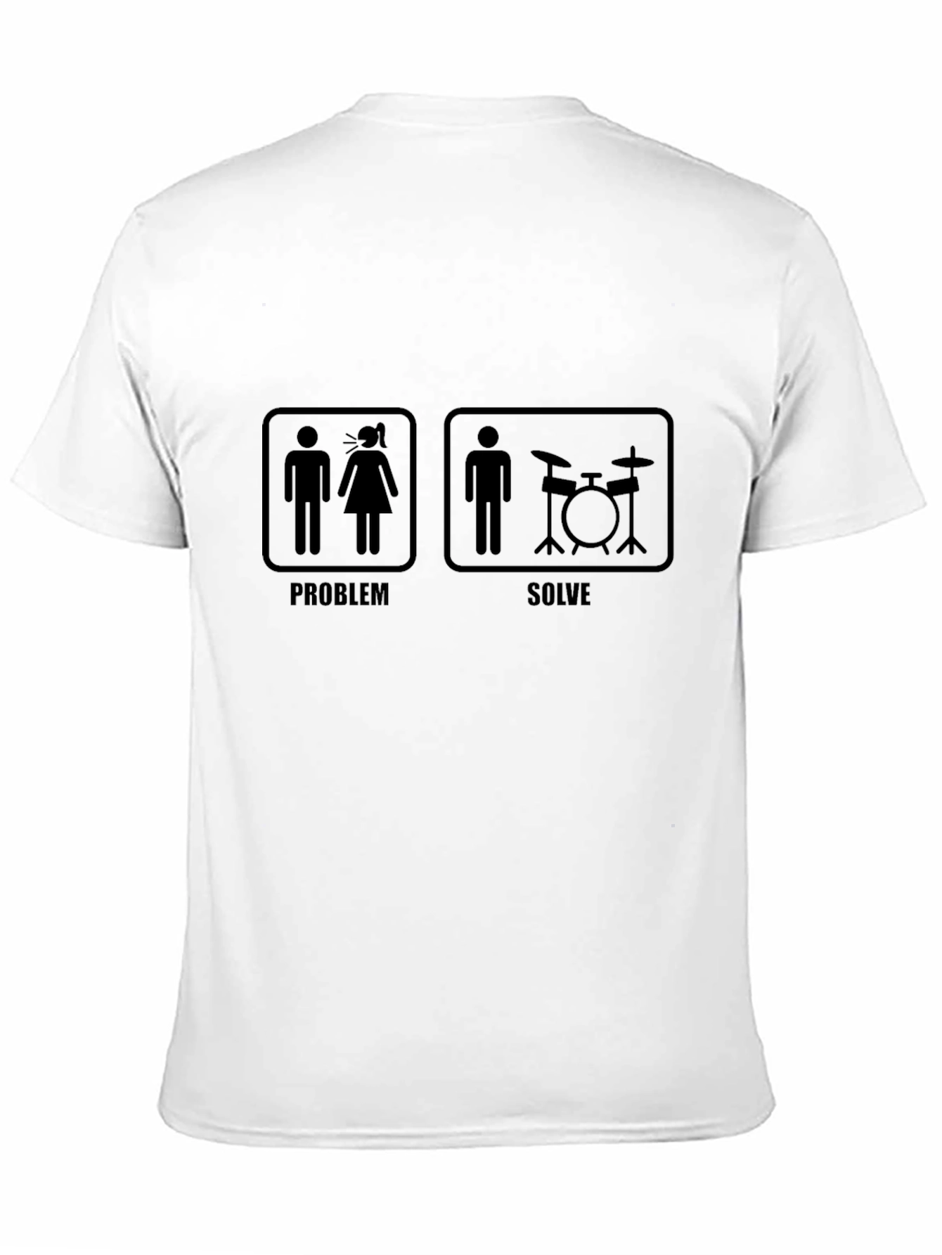 Drummer Humor Graphic T-Shirt - Problem/Solve