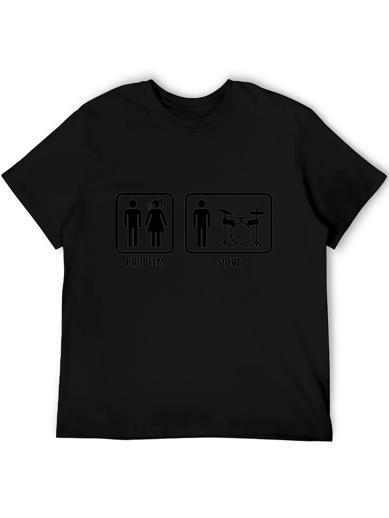 Drummer Humor Graphic T-Shirt - Problem/Solve