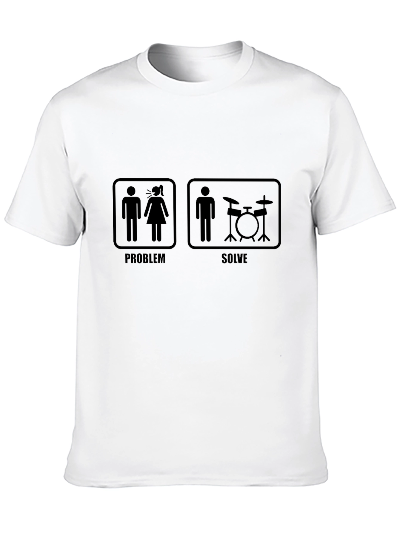 Drummer Humor Graphic T-Shirt - Problem/Solve