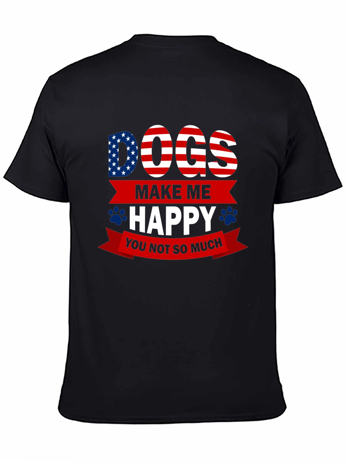 Dogs Make Me Happy T-Shirt - USA Patriotic Style
