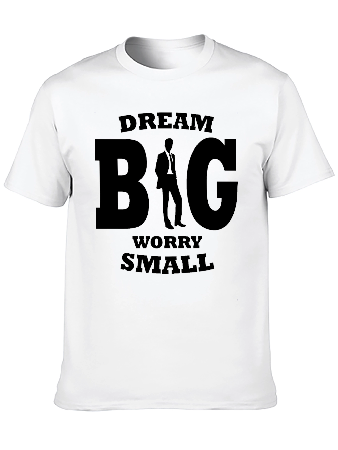 Dream Big Worry Small Black Graphic T-Shirt
