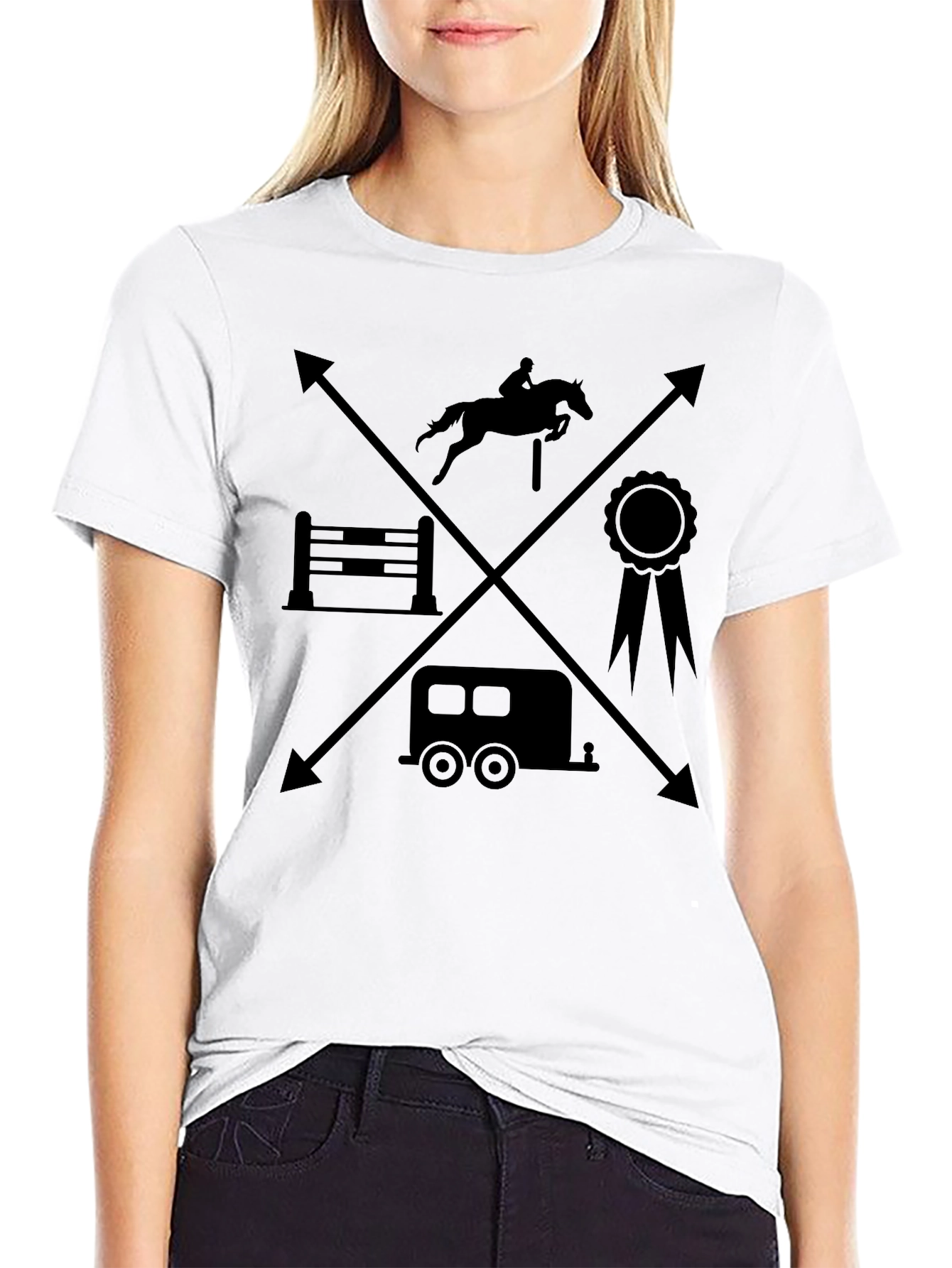 Equestrian T-Shirt - Horse Jumping Design