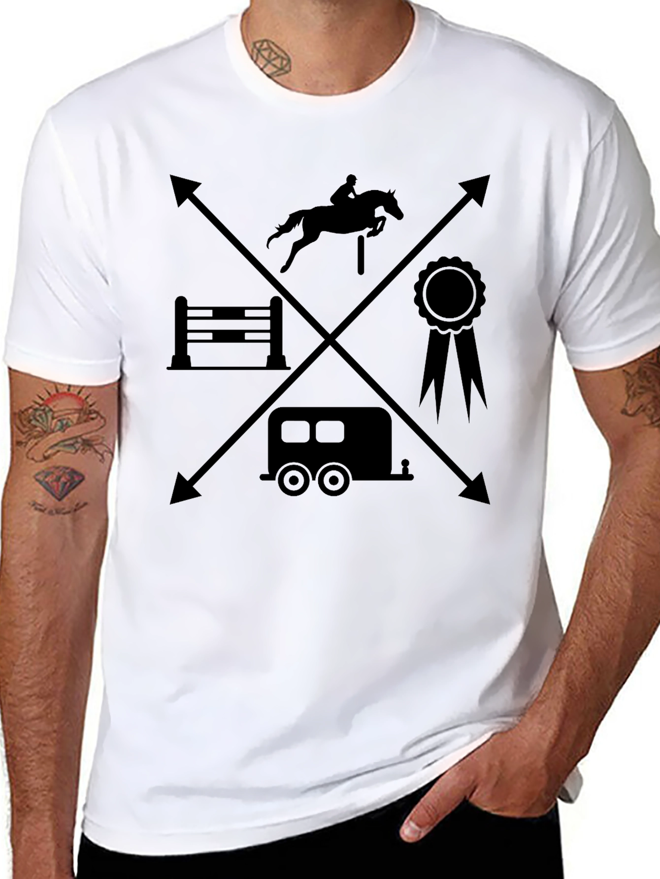 Equestrian T-Shirt - Horse Jumping Design