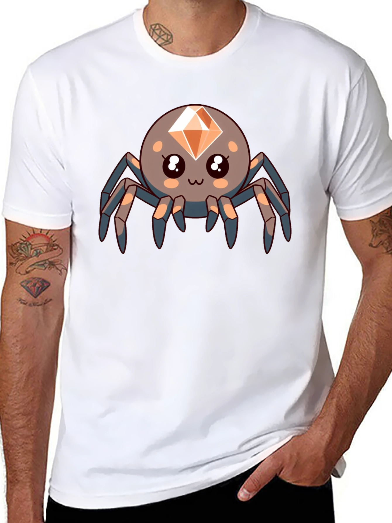 Cute Diamond Spider Black T-Shirt