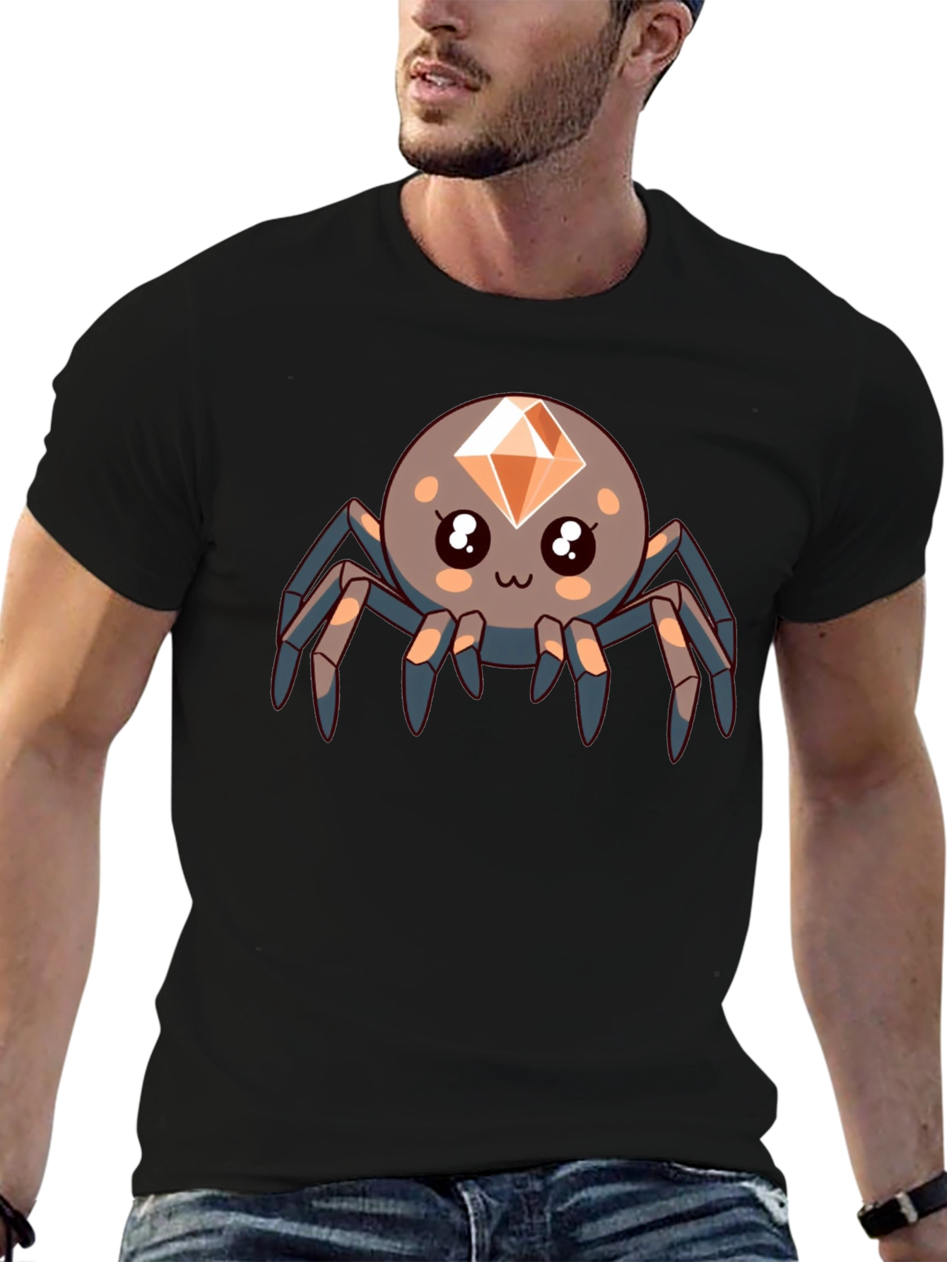 Cute Diamond Spider Black T-Shirt