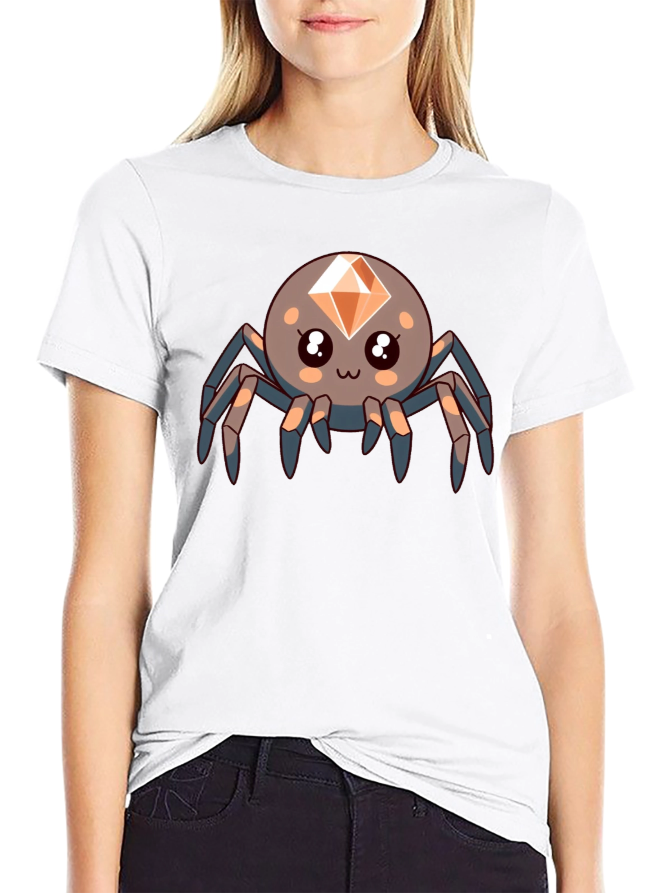 Cute Diamond Spider Black T-Shirt