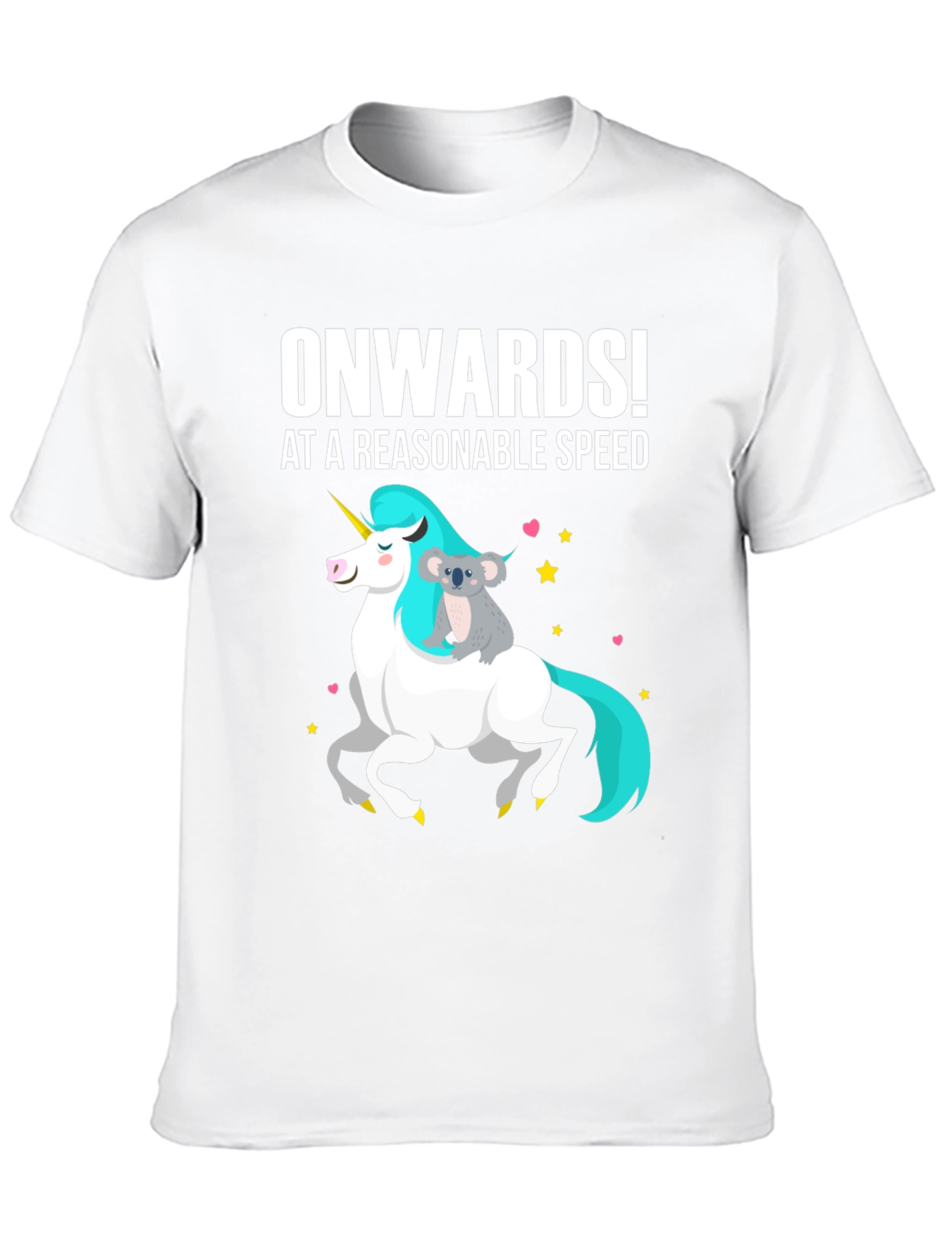 Onwards! Koala Riding Unicorn Graphic Tee