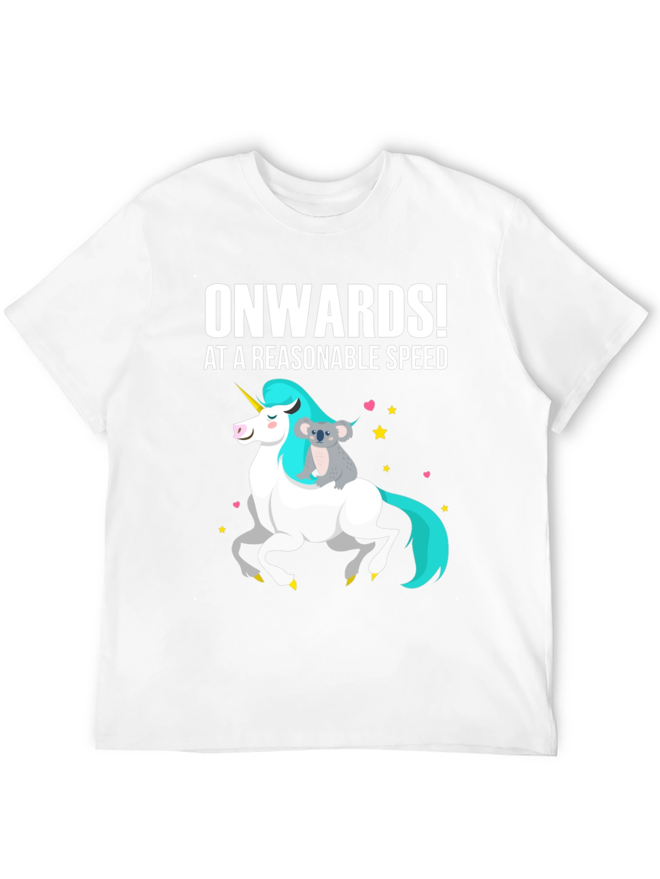 Onwards! Koala Riding Unicorn Graphic Tee