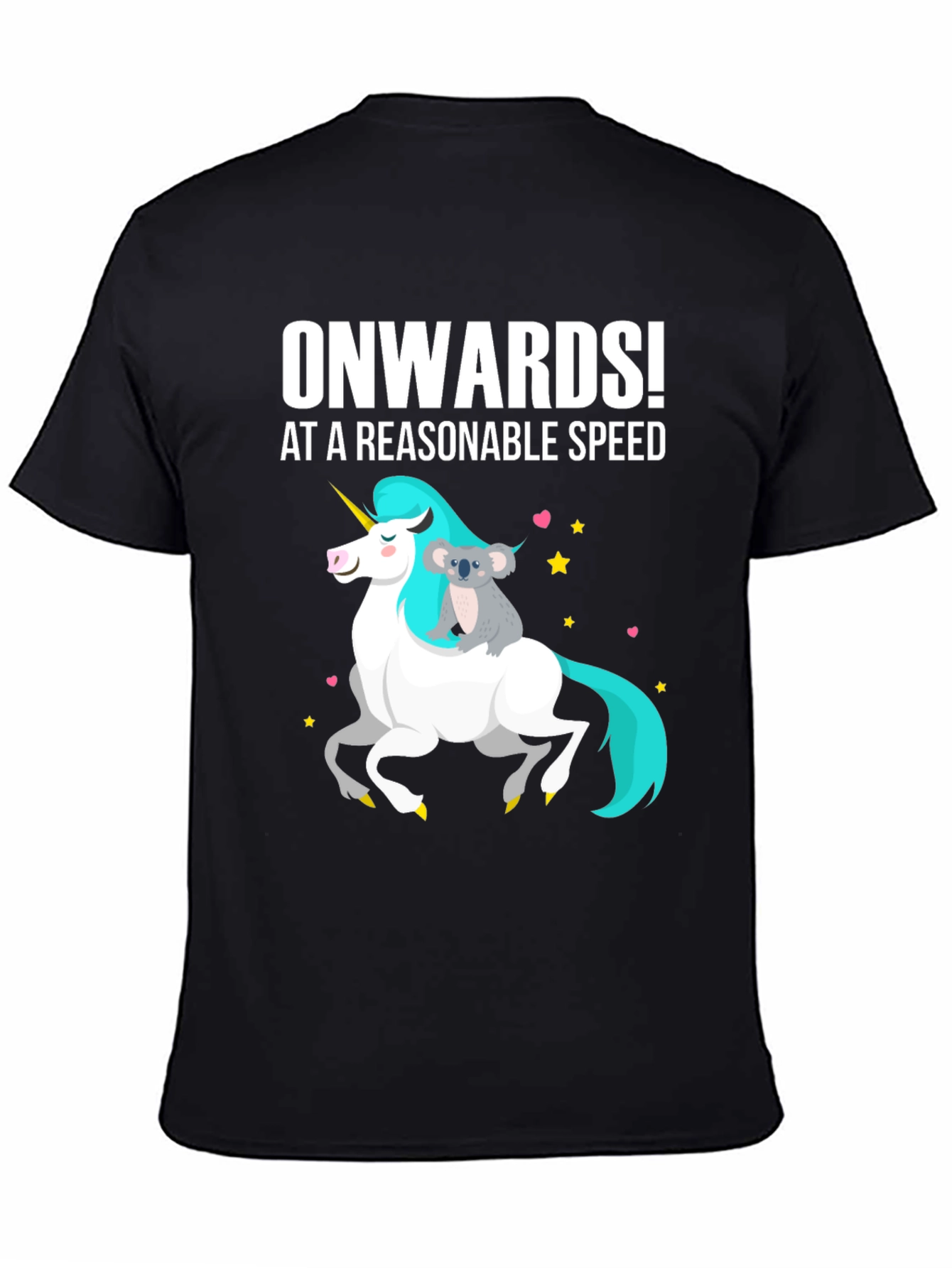 Onwards! Koala Riding Unicorn Graphic Tee