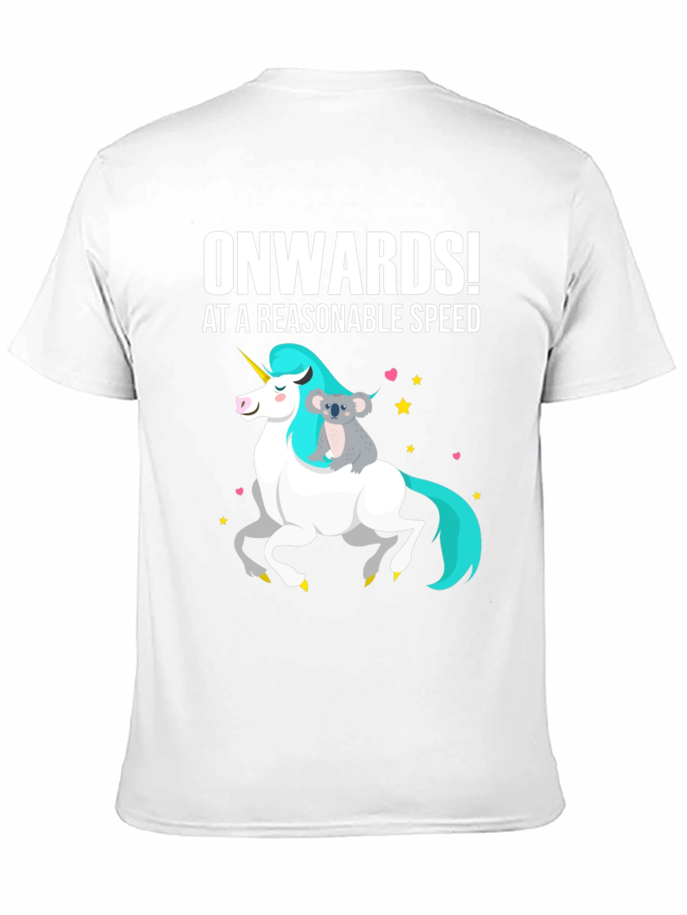 Onwards! Koala Riding Unicorn Graphic Tee