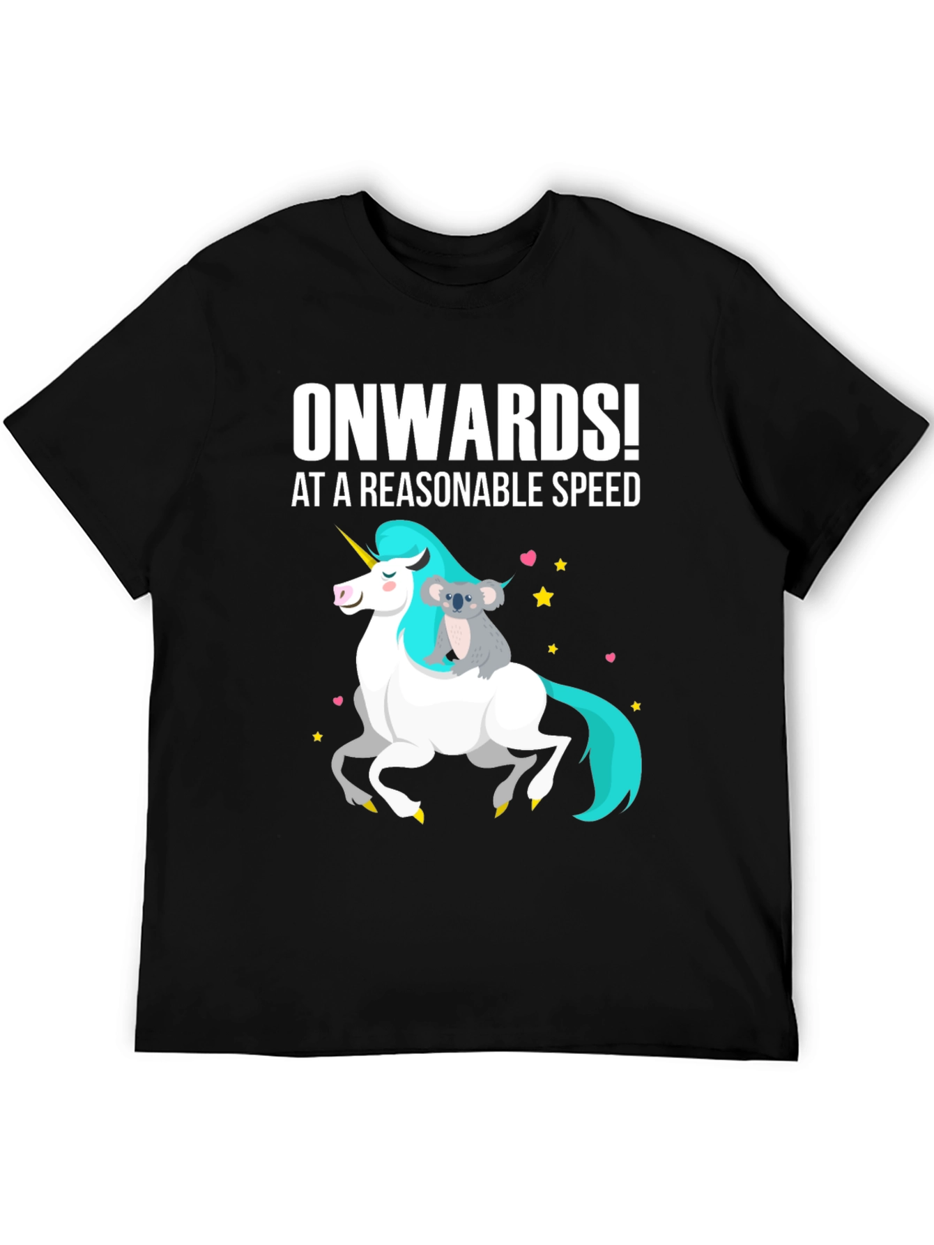 Onwards! Koala Riding Unicorn Graphic Tee