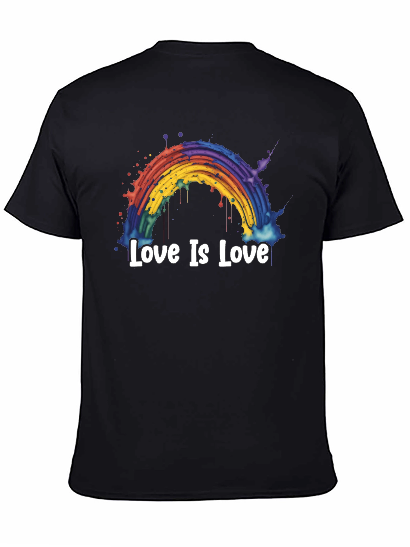 Love Is Love Rainbow Graphic Tee - Black