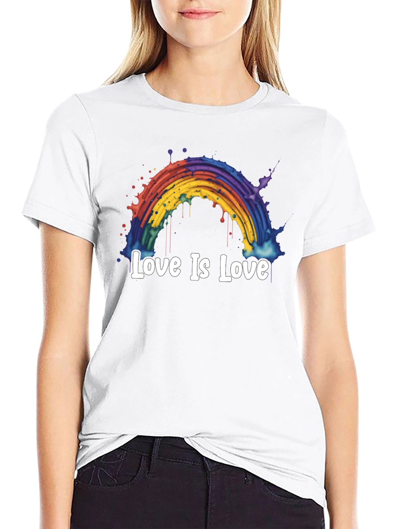 Love Is Love Rainbow Graphic Tee - Black