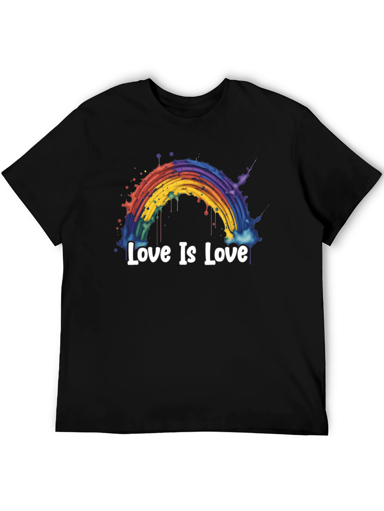 Love Is Love Rainbow Graphic Tee - Black