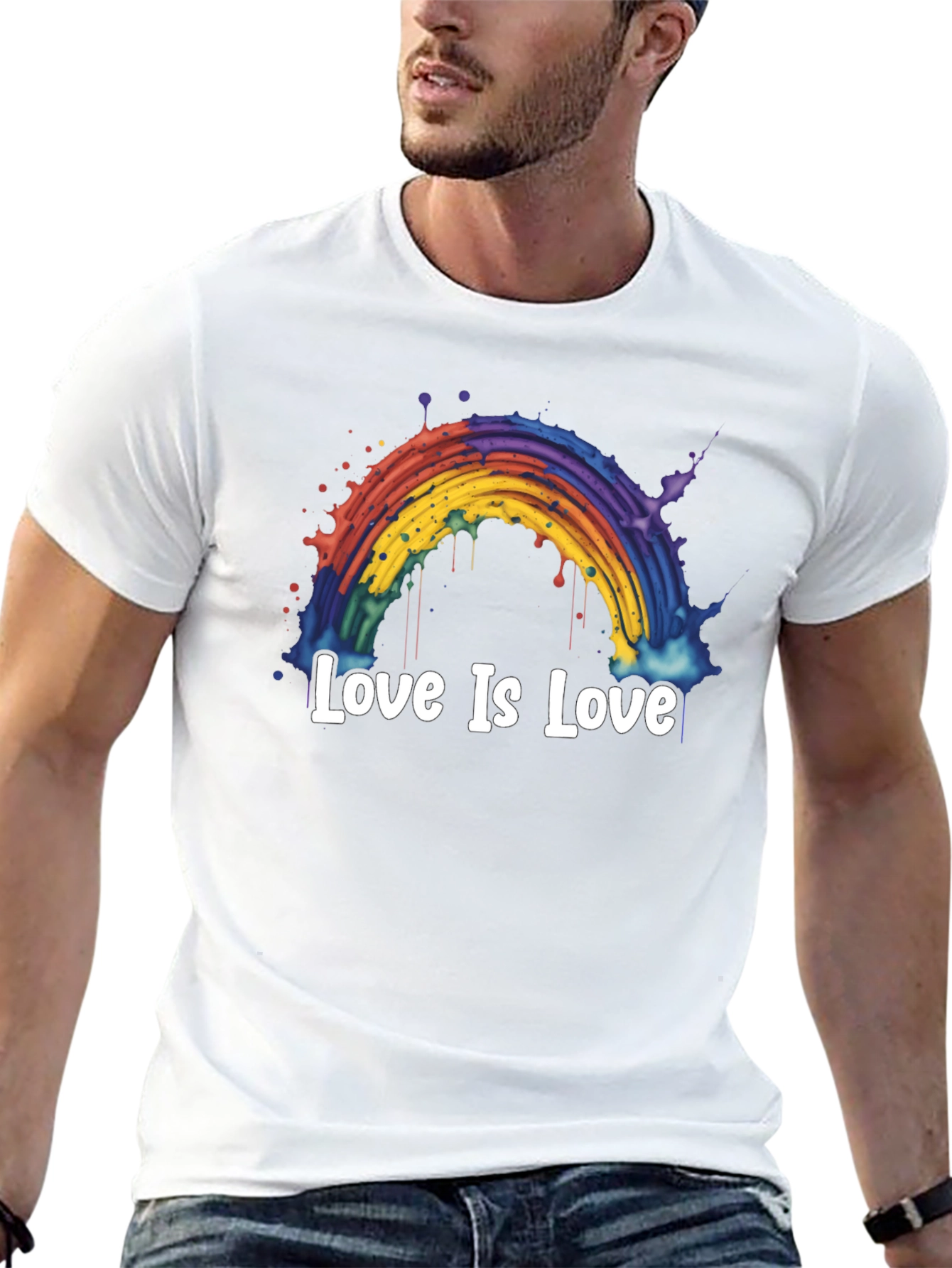 Love Is Love Rainbow Graphic Tee - Black