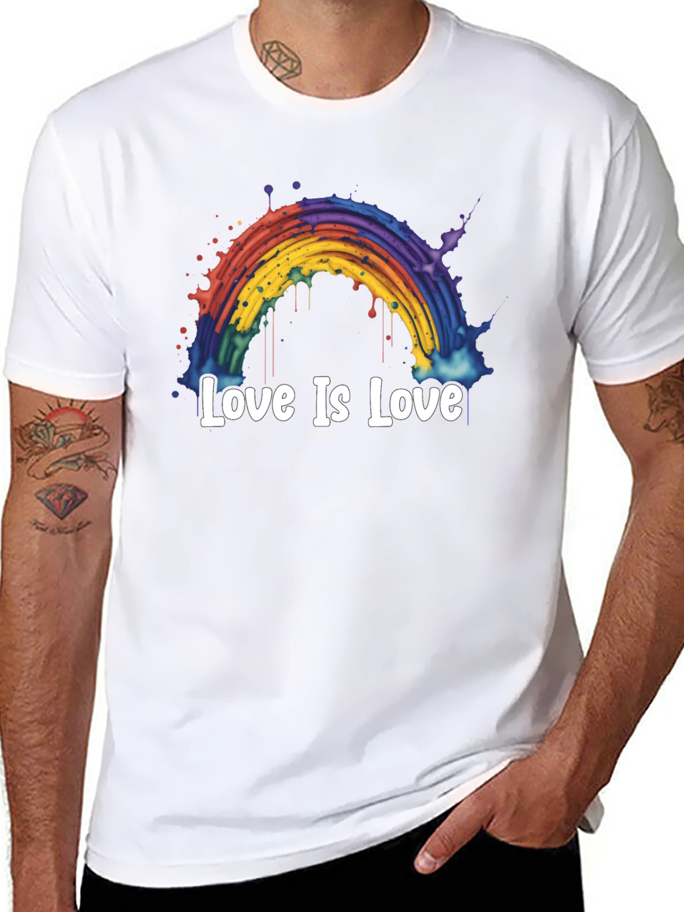Love Is Love Rainbow Graphic Tee - Black
