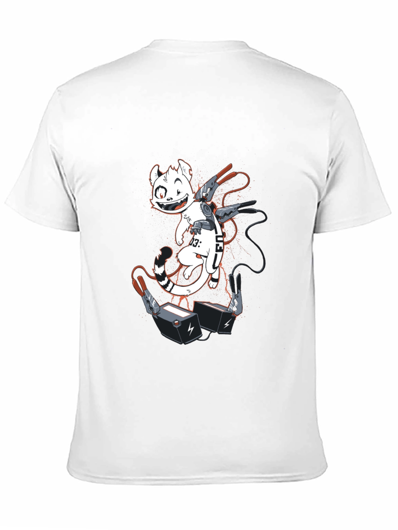 Cyber Cat T-Shirt - Black Graphic Tee