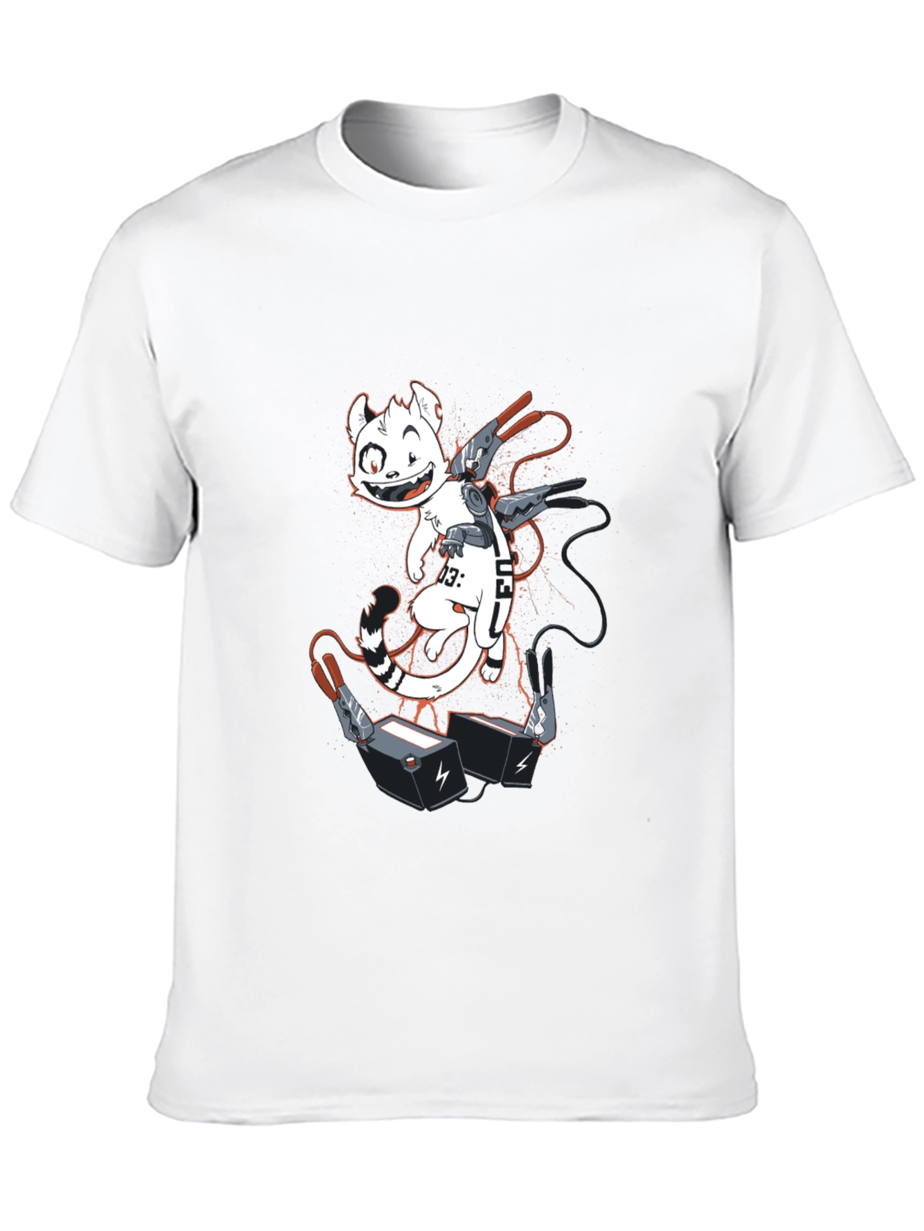 Cyber Cat T-Shirt - Black Graphic Tee