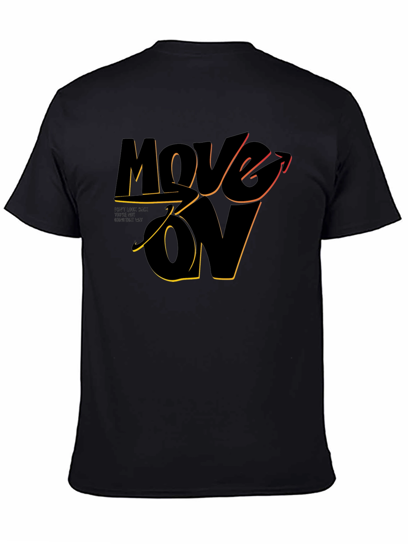 Move On Graphic Print Black T-Shirt