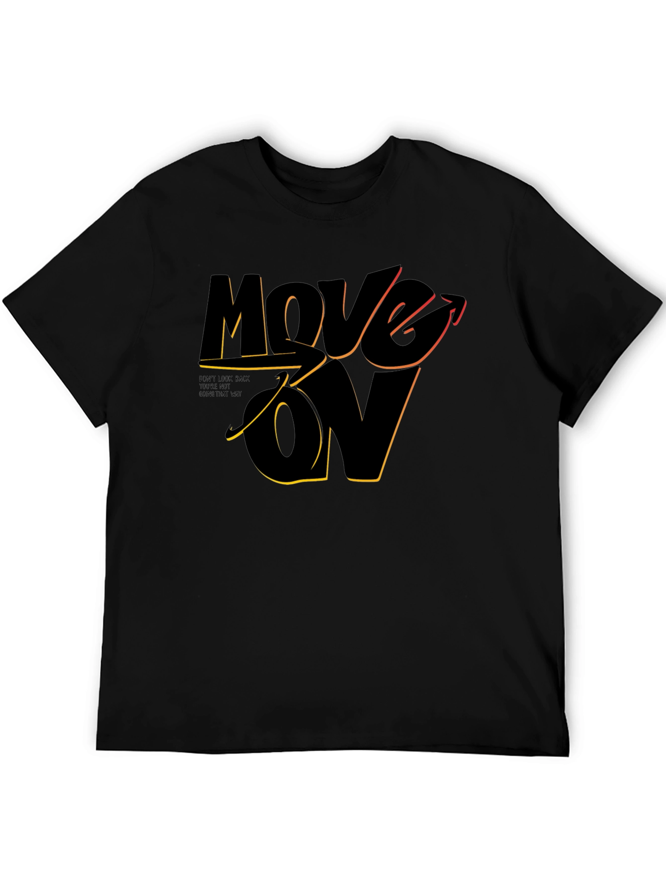 Move On Graphic Print Black T-Shirt