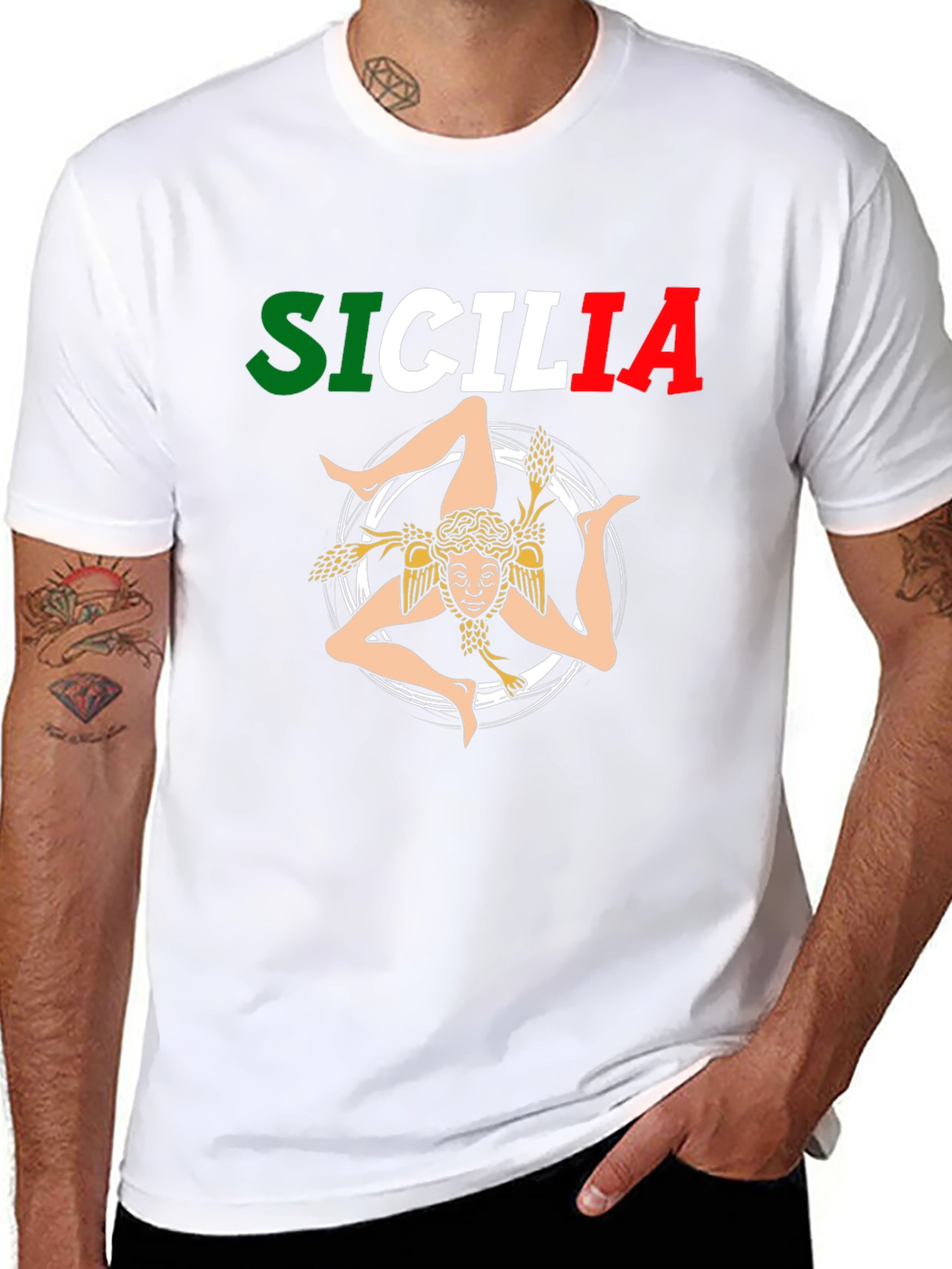 Sicilia T-Shirt Trinacria Graphic Italy Pride