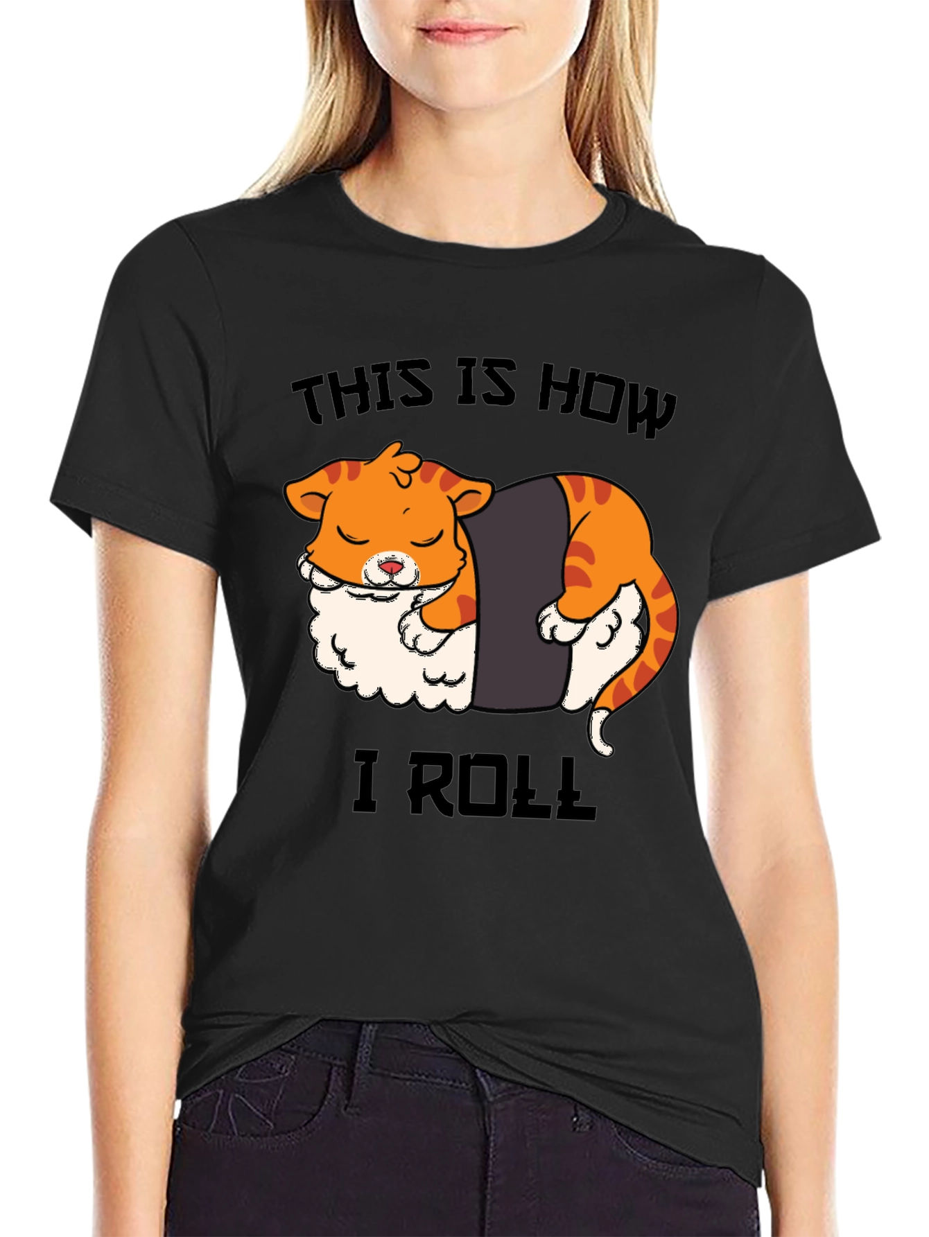 Sushi Cat Roll T-Shirt - Funny Graphic Tee