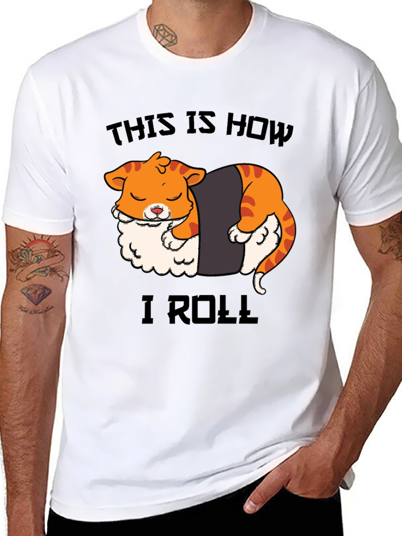 Sushi Cat Roll T-Shirt - Funny Graphic Tee
